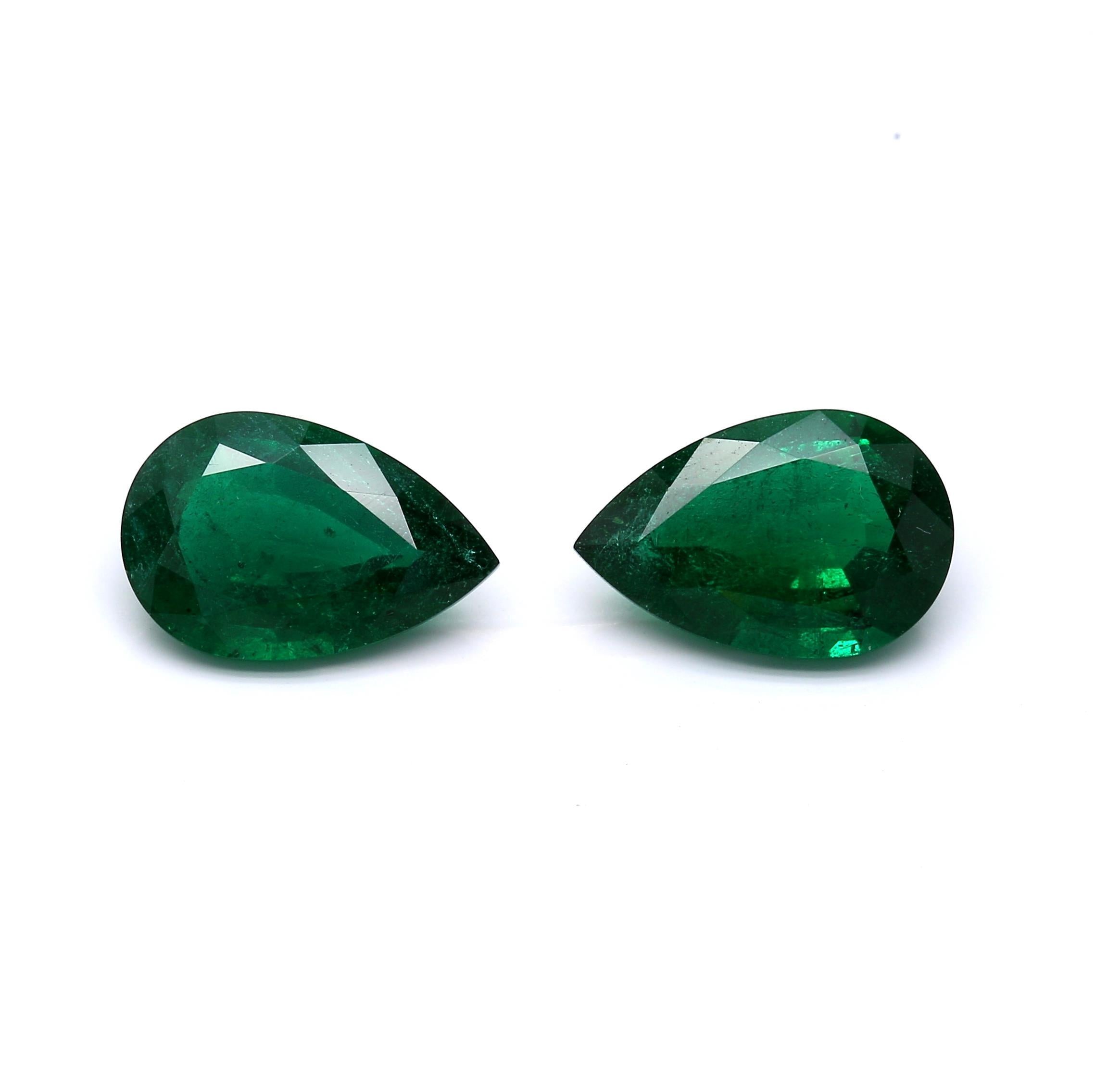 3.44 ct. Pear Shape Emerald AGL Minor