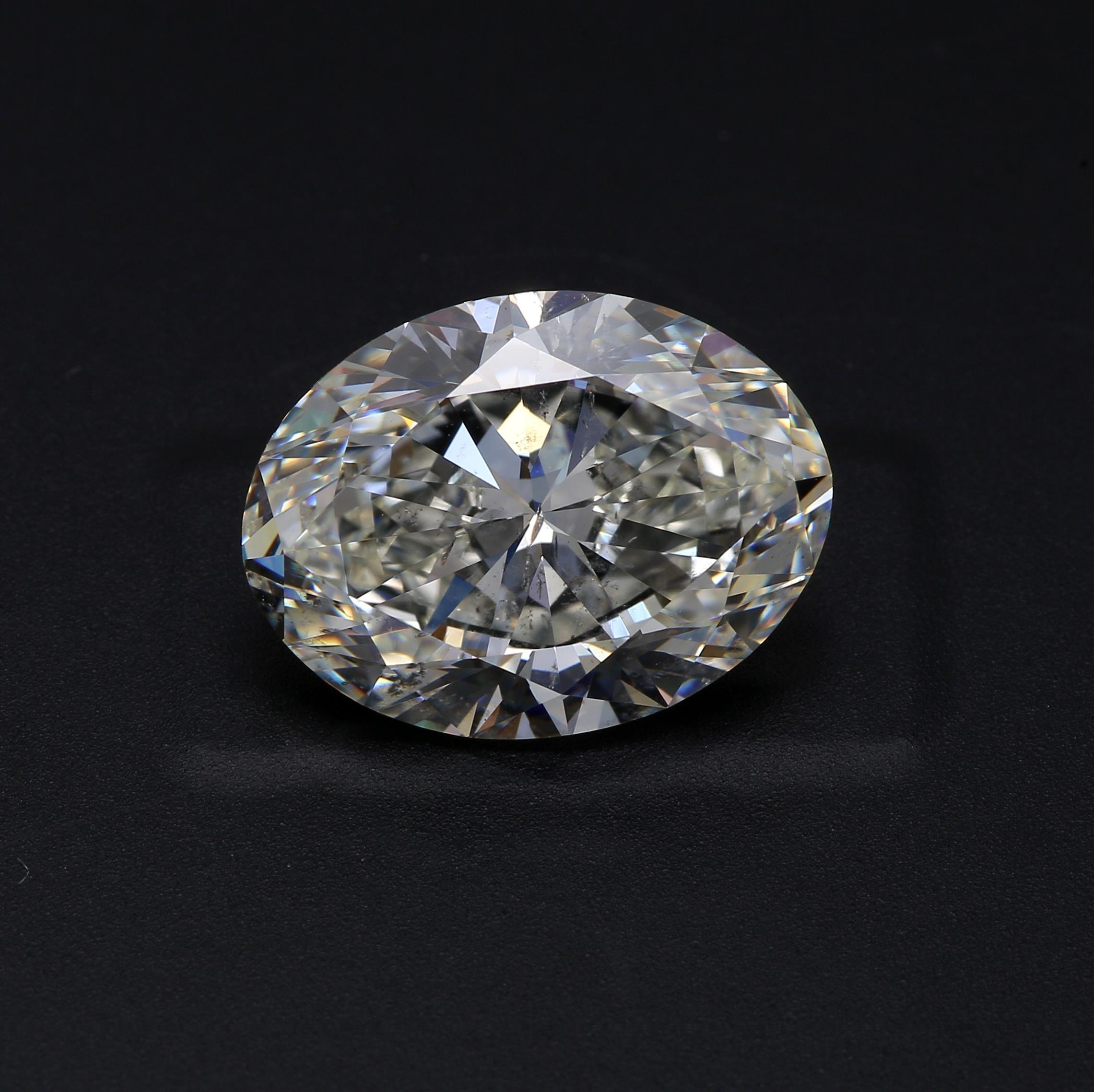 5.70 ct. Oval Diamond J SI2 None GIA