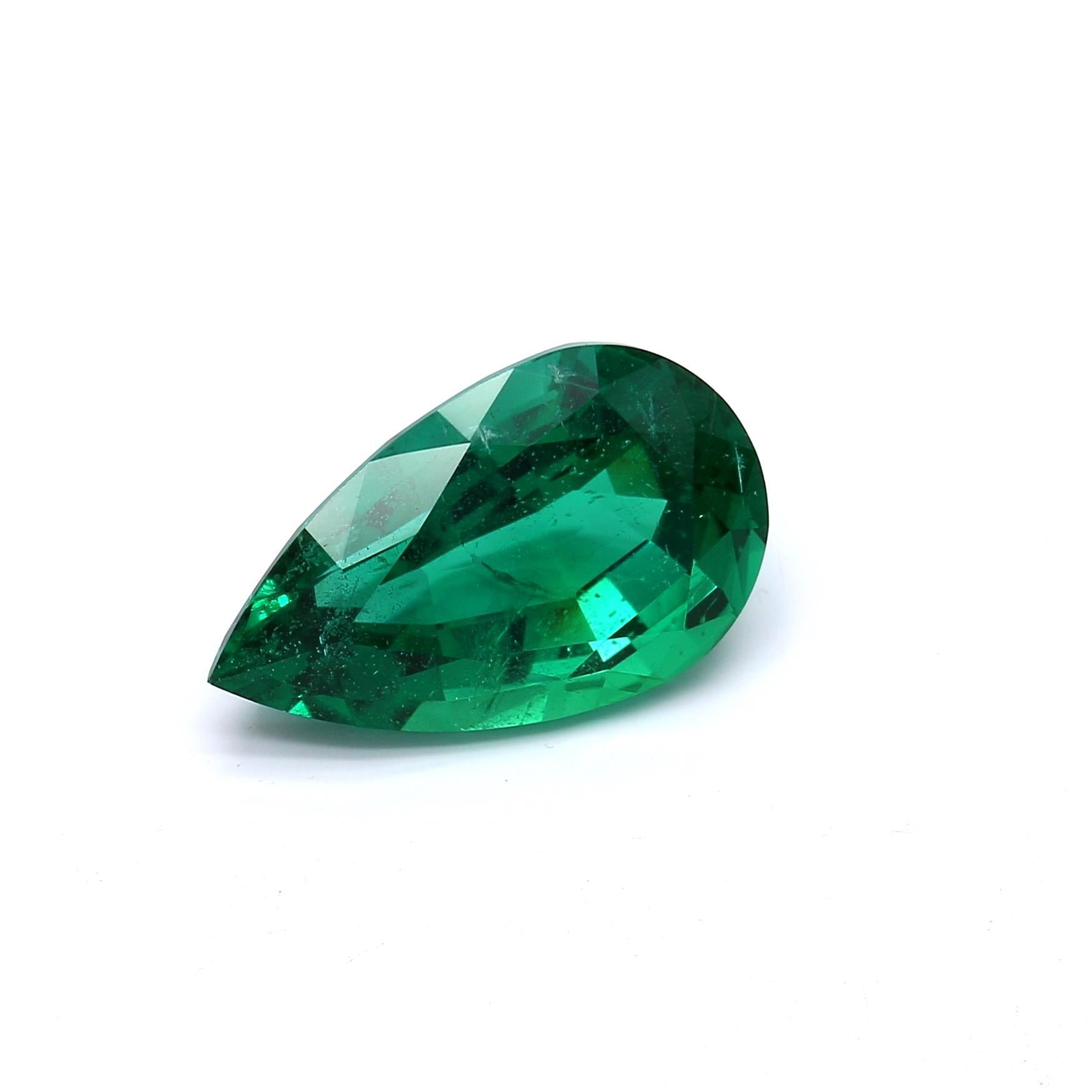 6.42 ct. Pear Shape Emerald AGL Minor