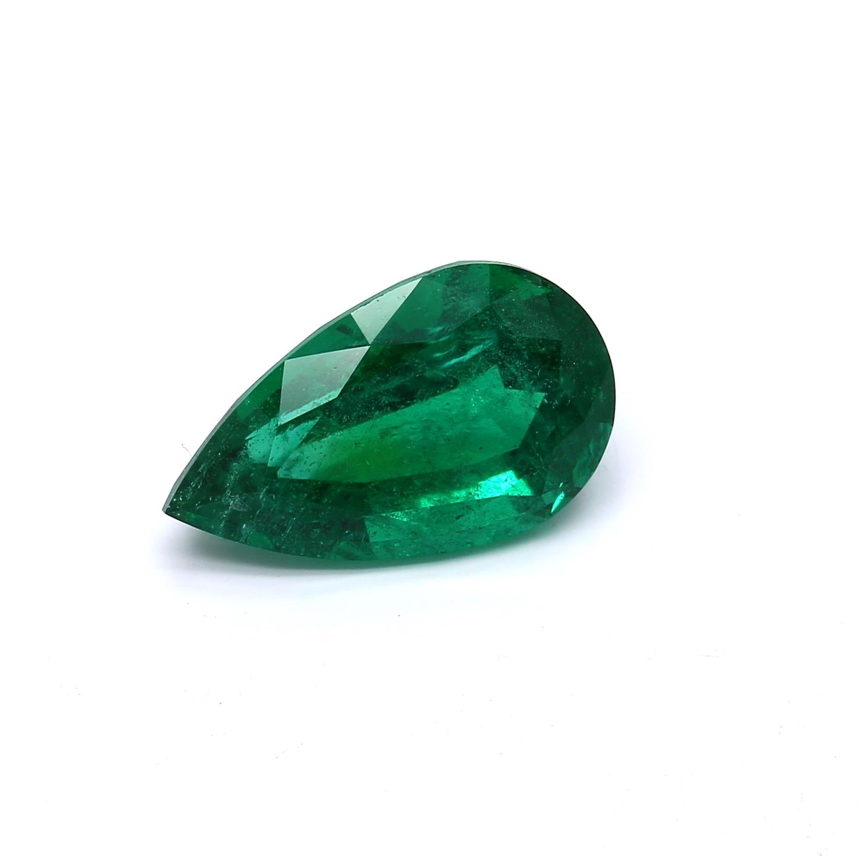 6.74 ct. Pear Shape Emerald AGL Minor