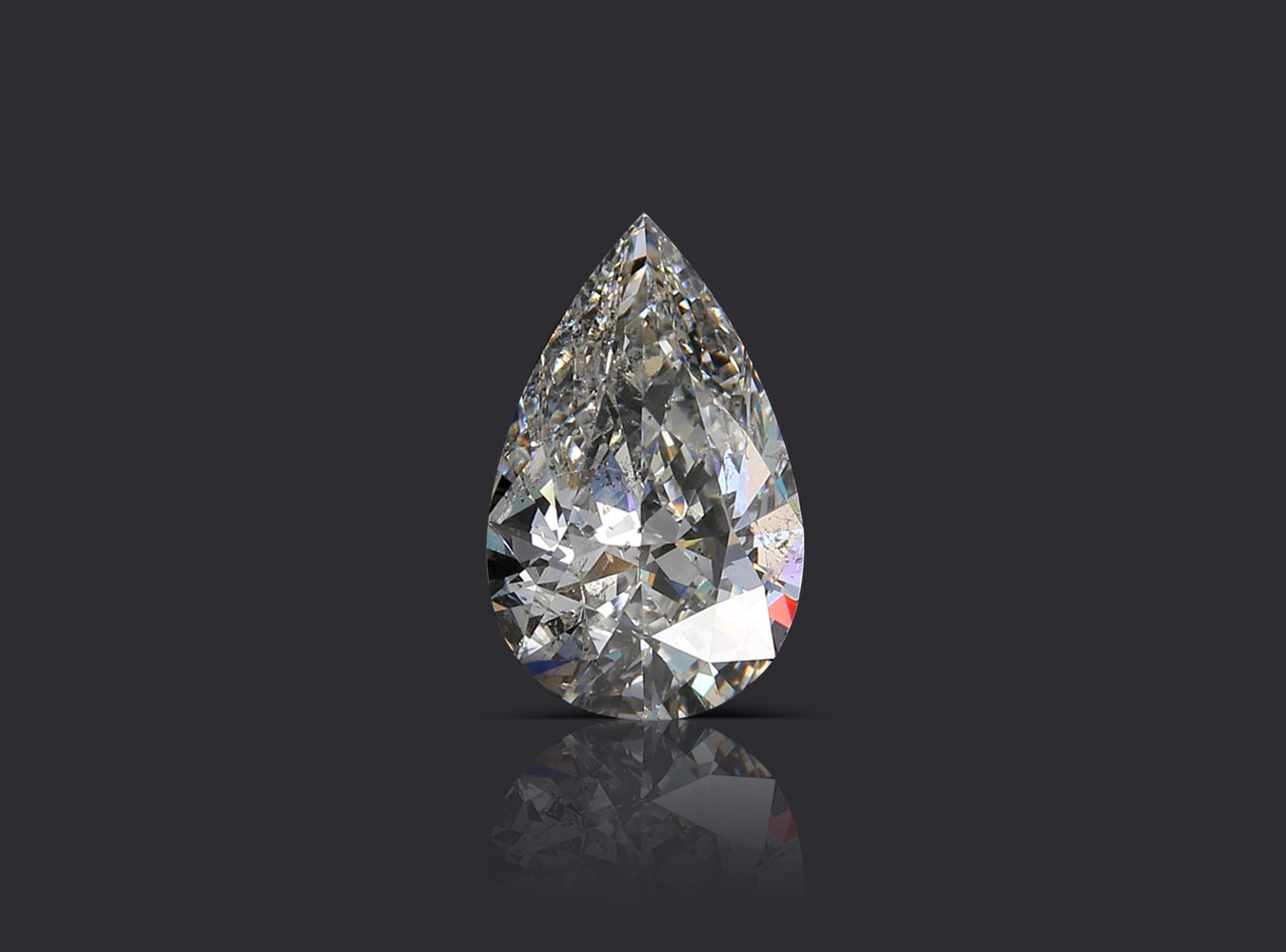 3.96 ct. Pear Shape Diamond H SI2 None GIA