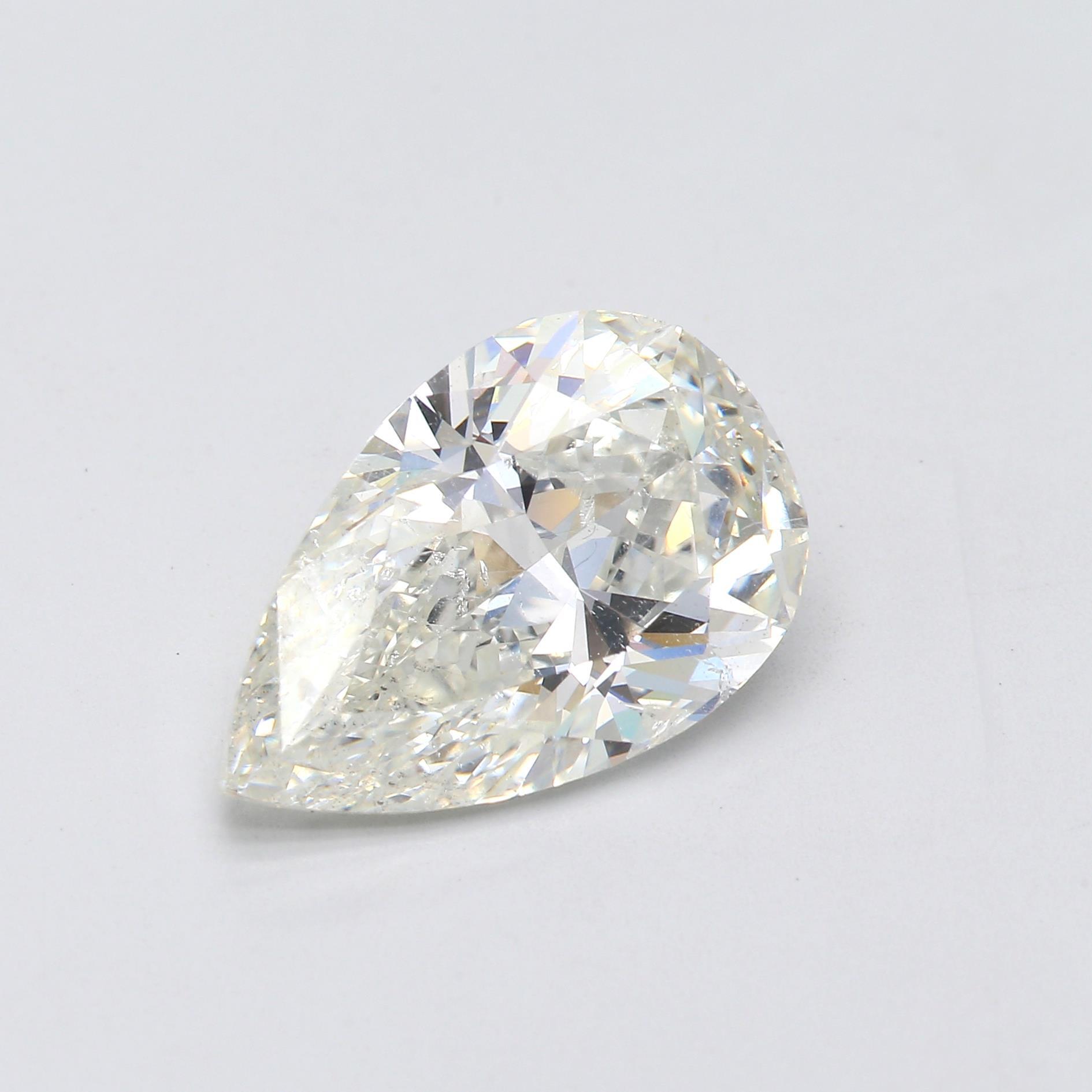 4.01 ct. Pear Shape Diamond J SI2 None GIA