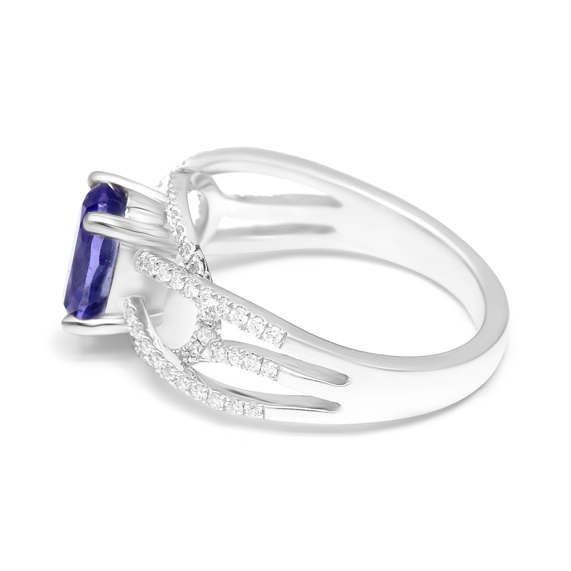 Tanzanite Oval Ring with Diamonds - 1.83ct TW