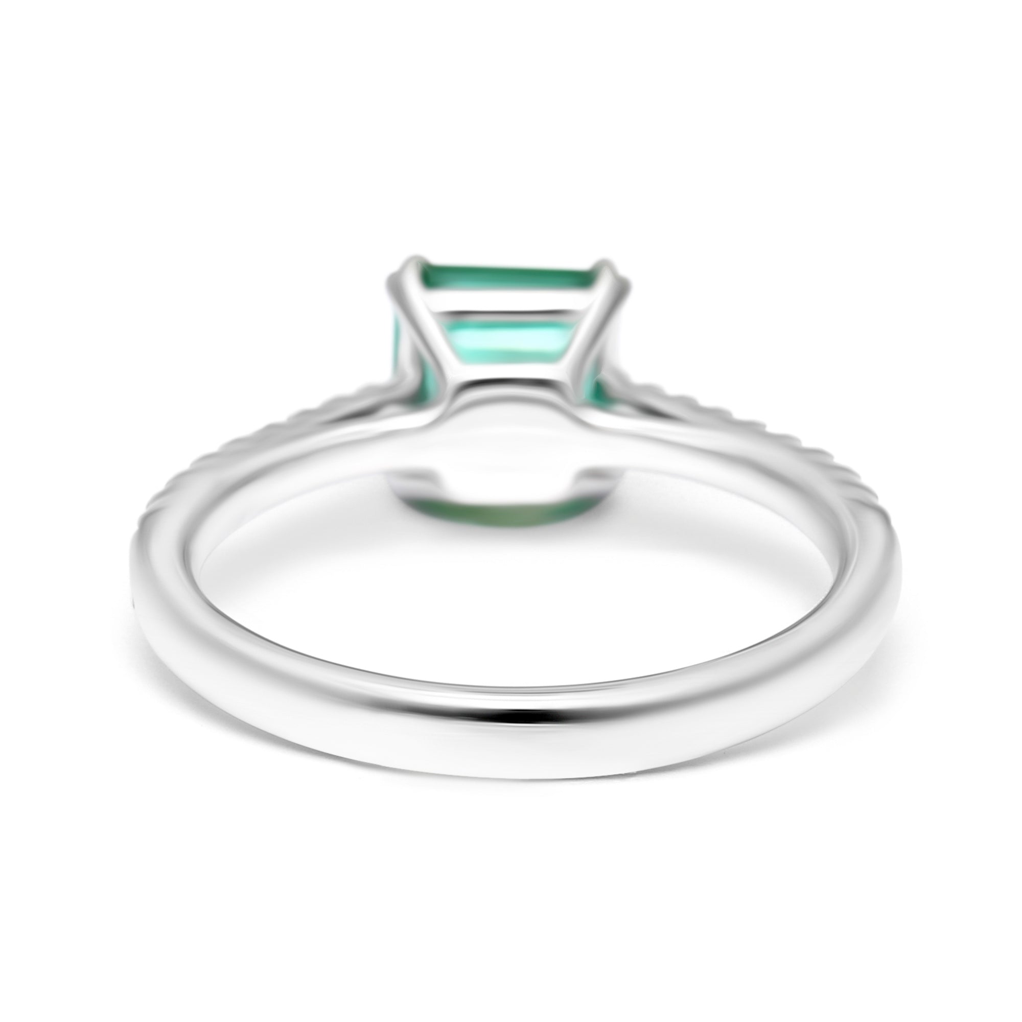 Square Emerald with Diamonds Ring - 1.25ct TW