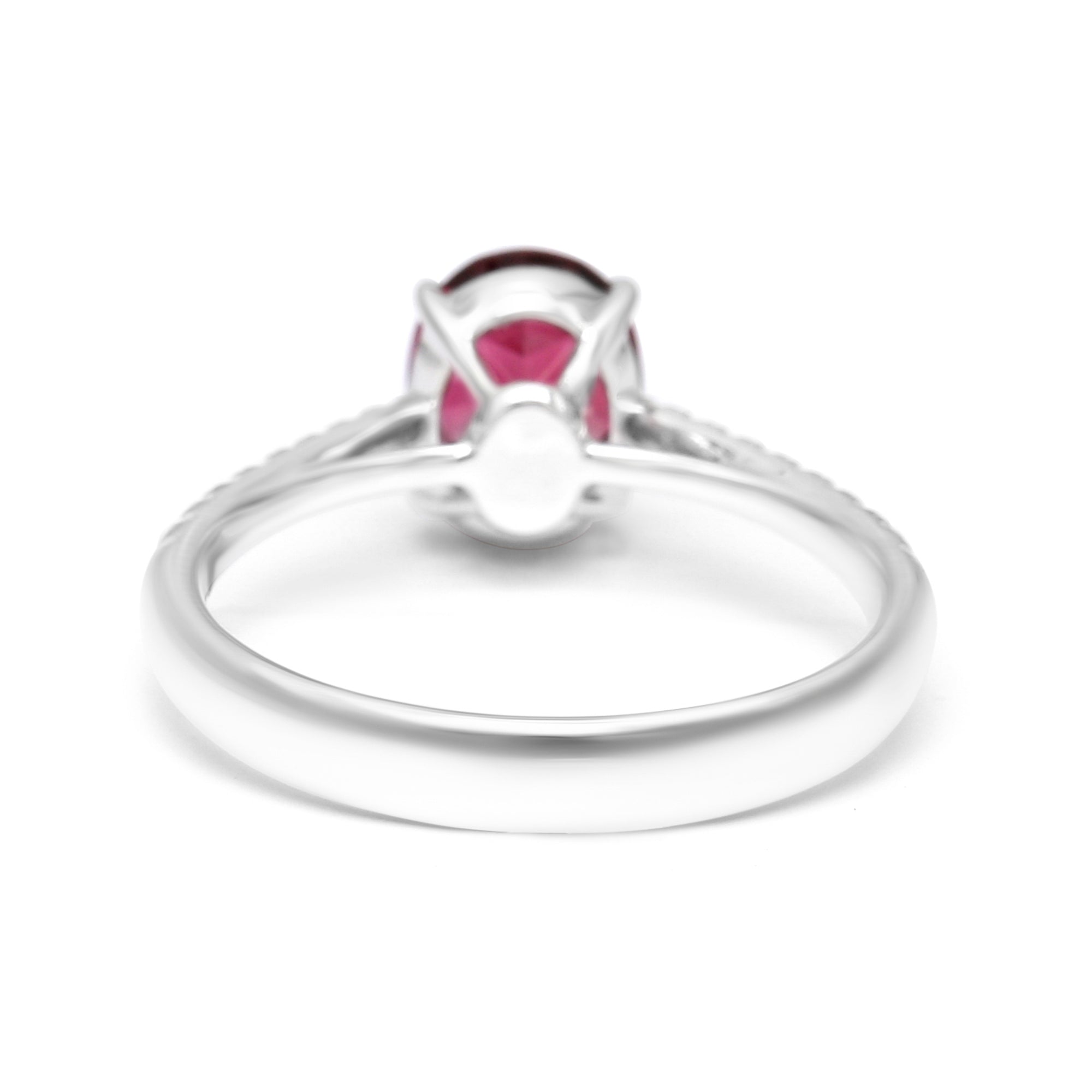 Rubellite Oval Ring with Diamonds - 1.79ct TW