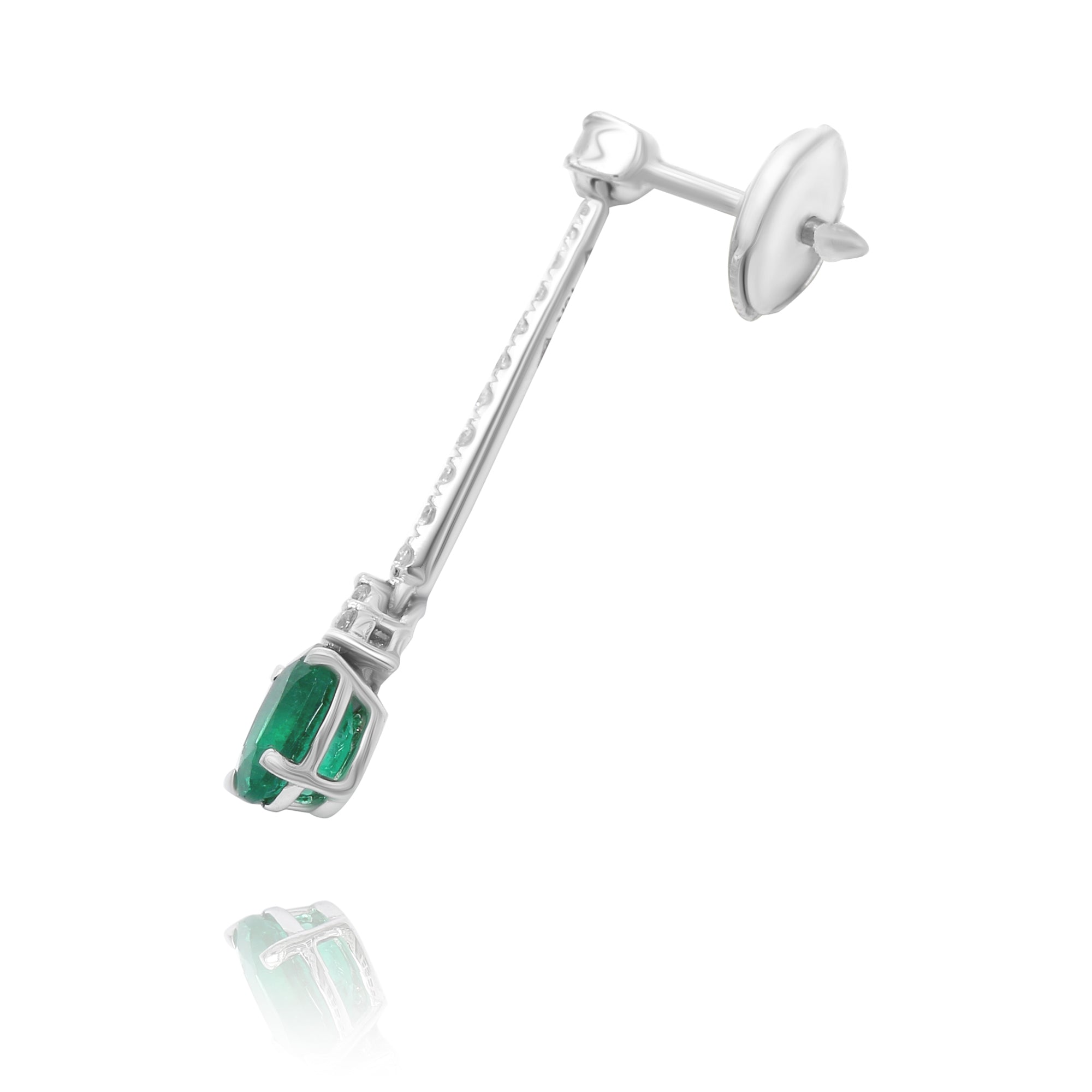 Oval Emerald Drop Earrings - 1.77ct TW