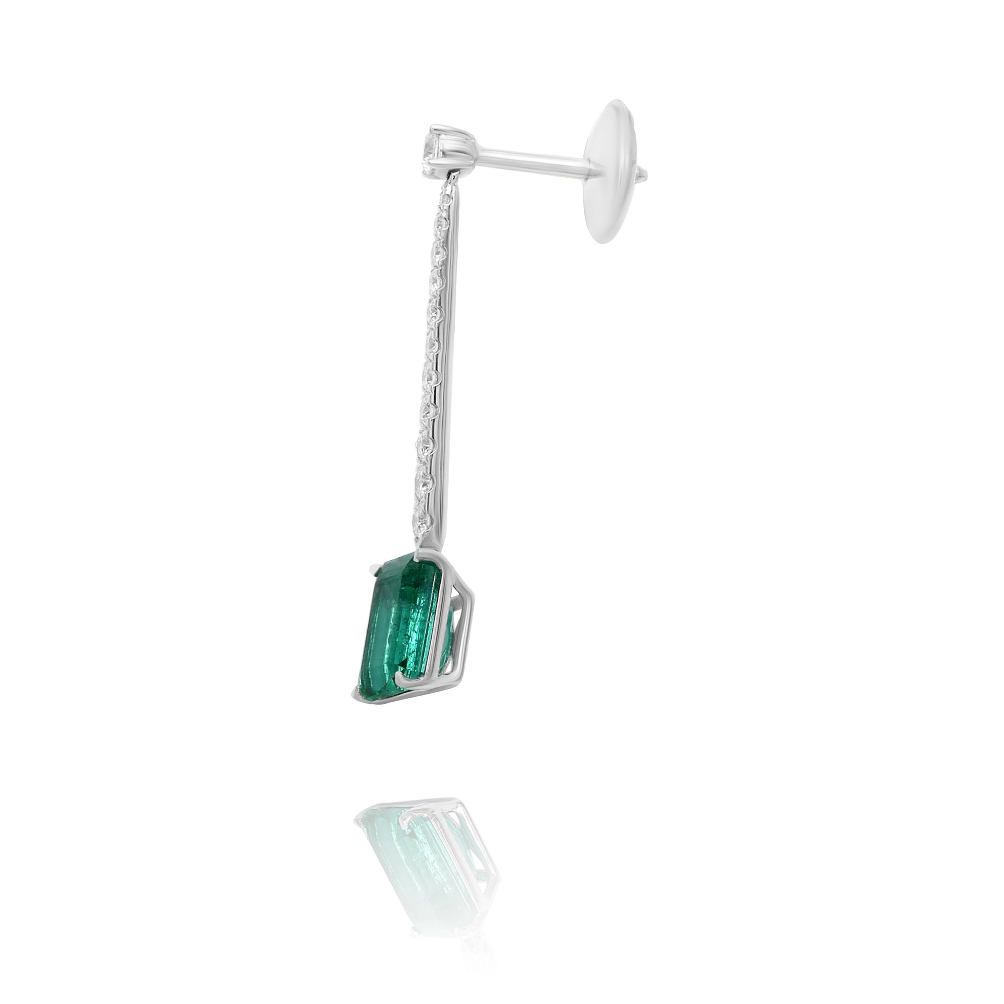 Emerald-Cut & Diamond Drop Earrings - 3.24ct TW