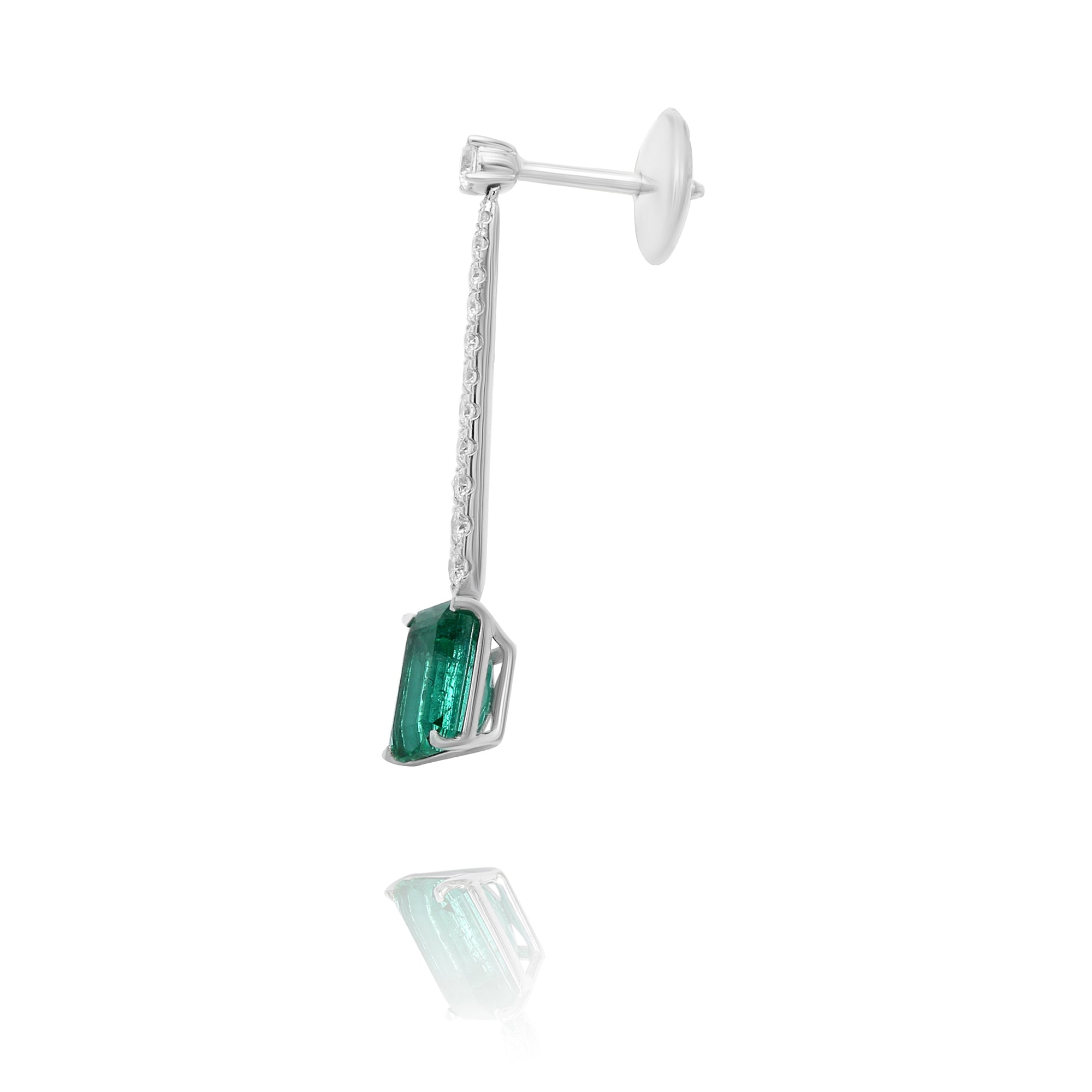 Emerald Drop Earrings with Diamonds - 3.24ct TW