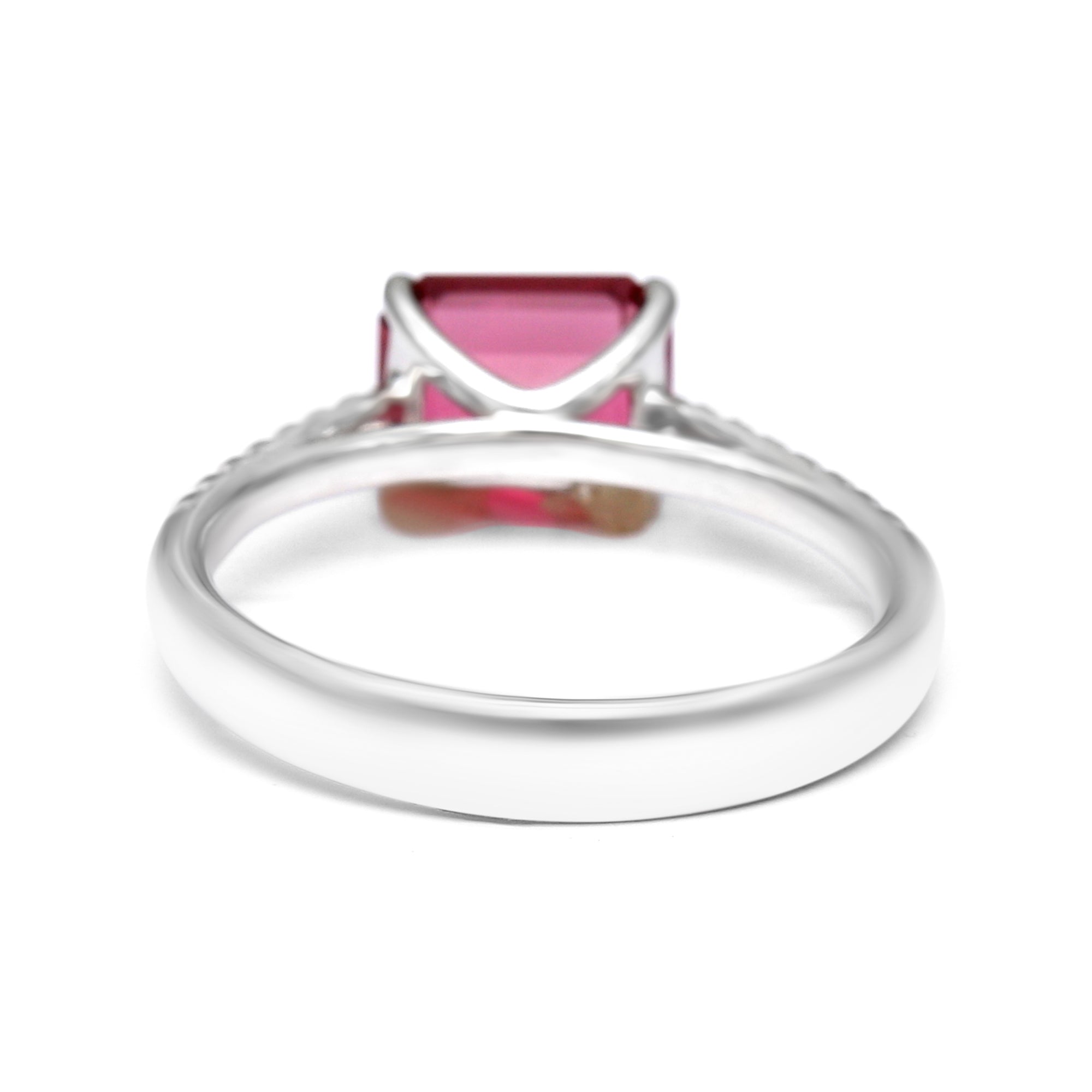 Rubellite East-West Ring with Diamonds - 1.30ct TW