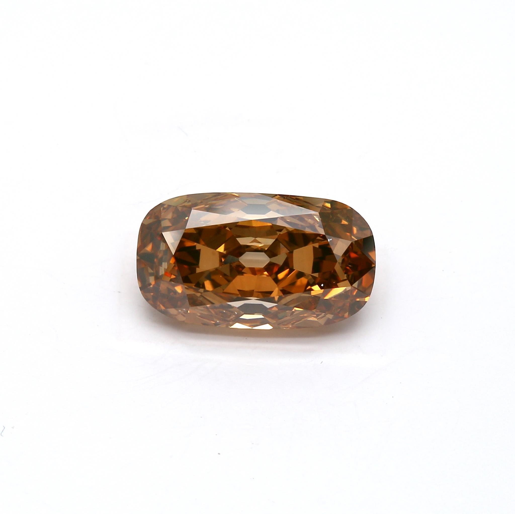 7.05 ct. Cushion Fancy Deep Brown Orange VS2 Faint GIA