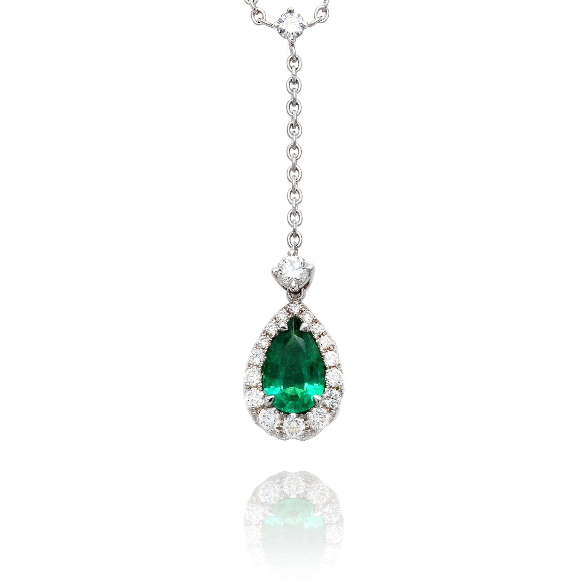 Emerald Pear Shape Pendant - 1.20ct TW