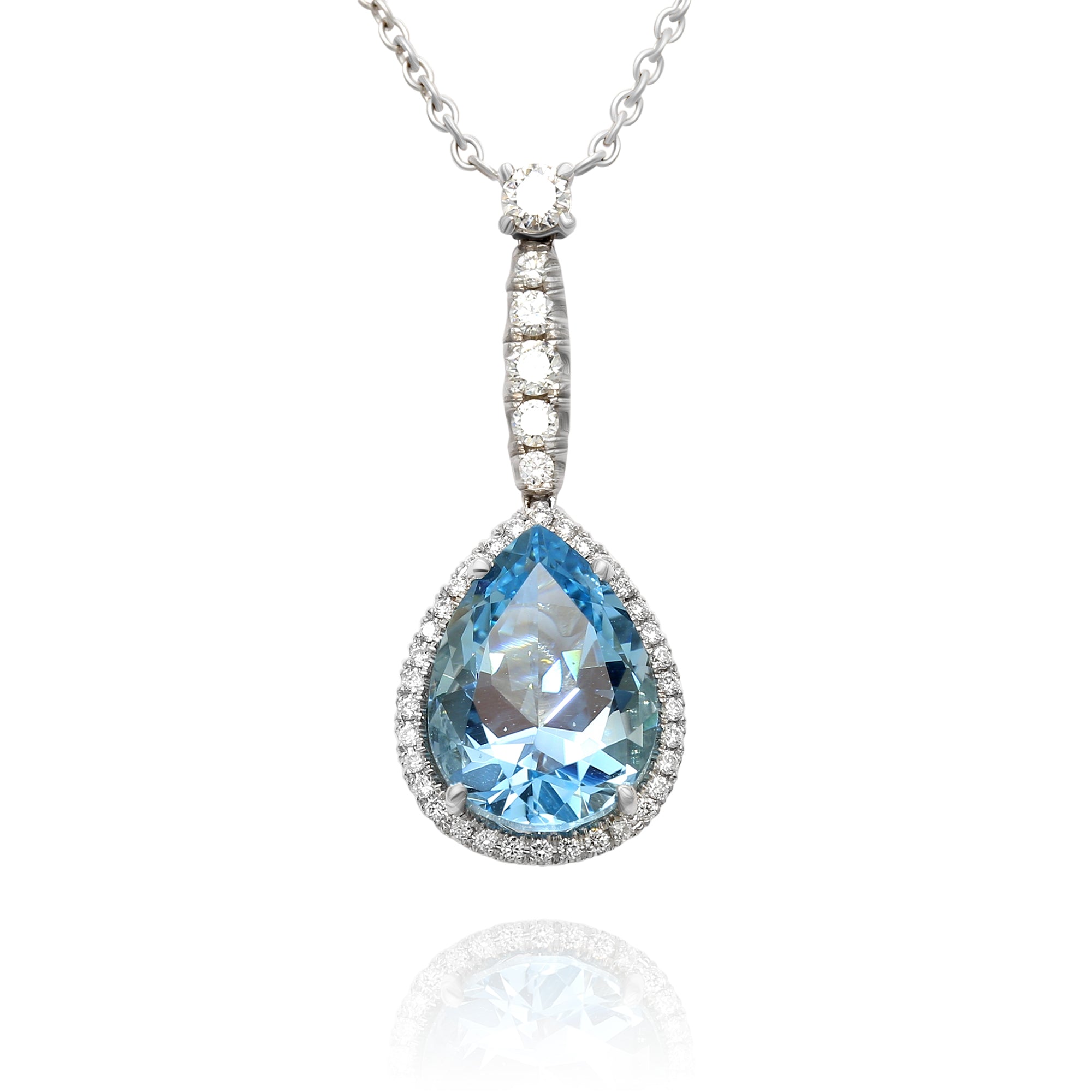 Aquamarine Pear Shape Pendant - 4.98ct TW