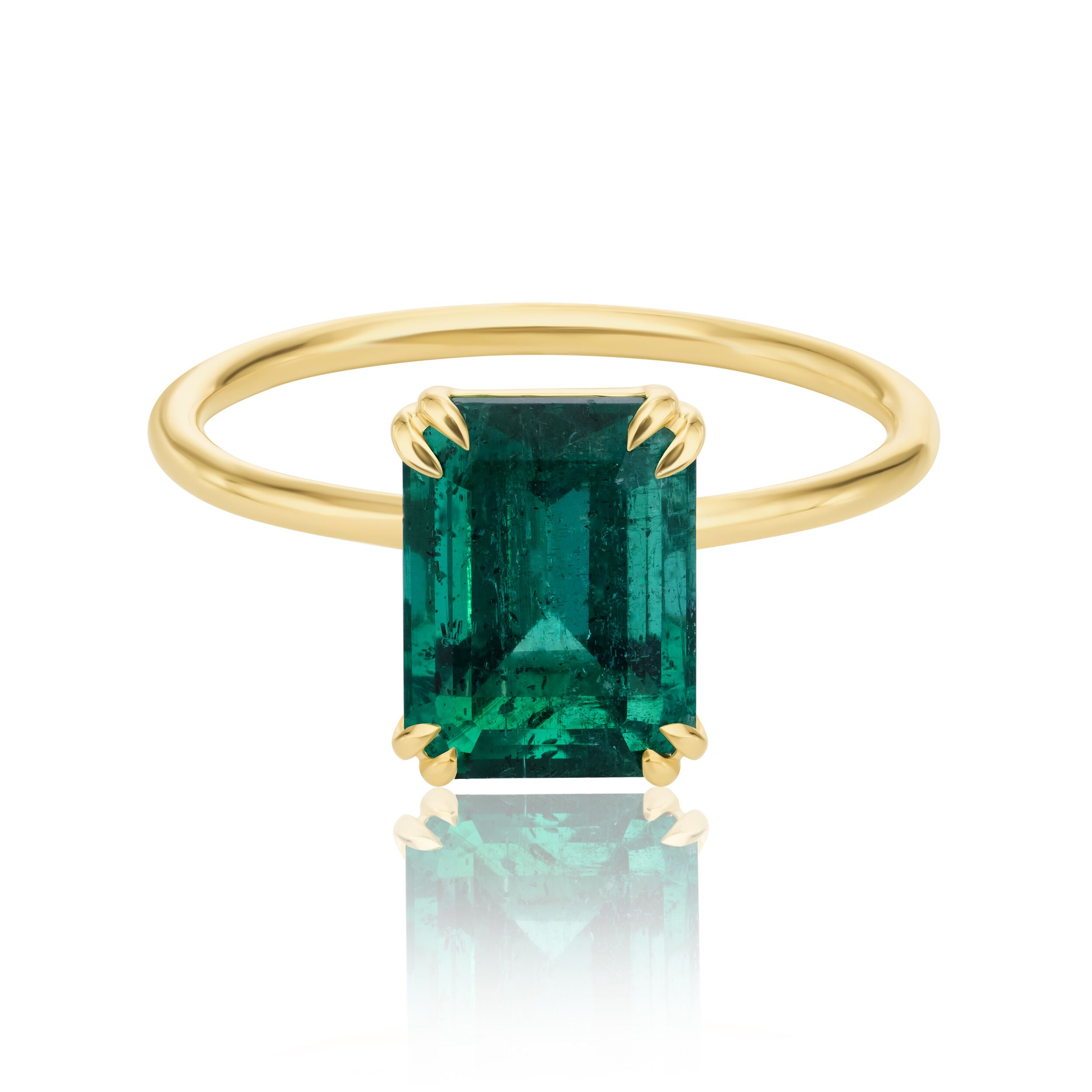 Emerald-cut Emerald Solitaire Ring - 2.85ct TW