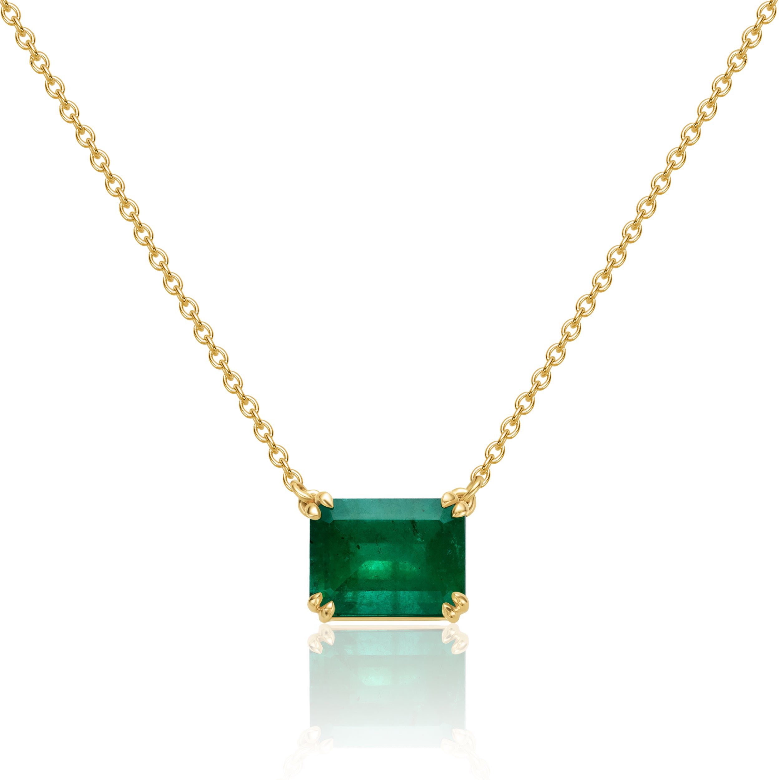 Emerald East to West Pendant - 3.38ct TW