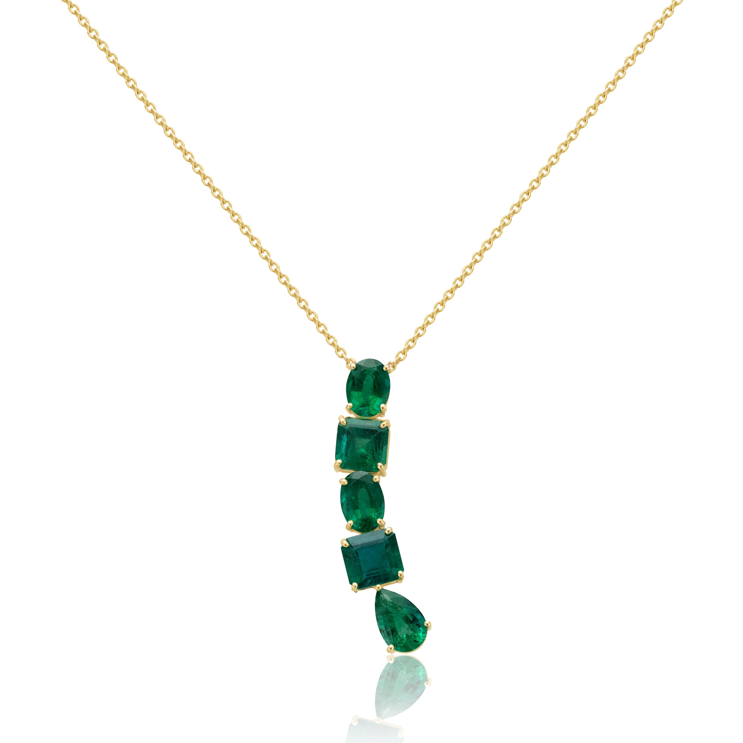 Emerald Mix Shape Pendant - 5.80ct TW
