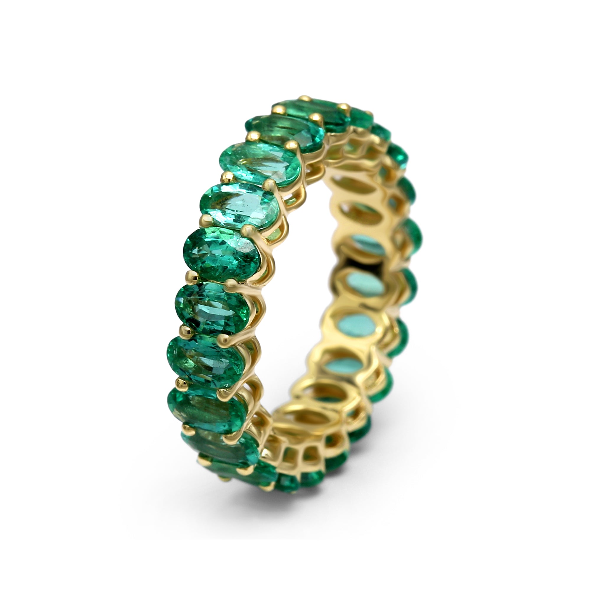 Oval-Cut Emerald Eternity Ring - 4.65ct TW