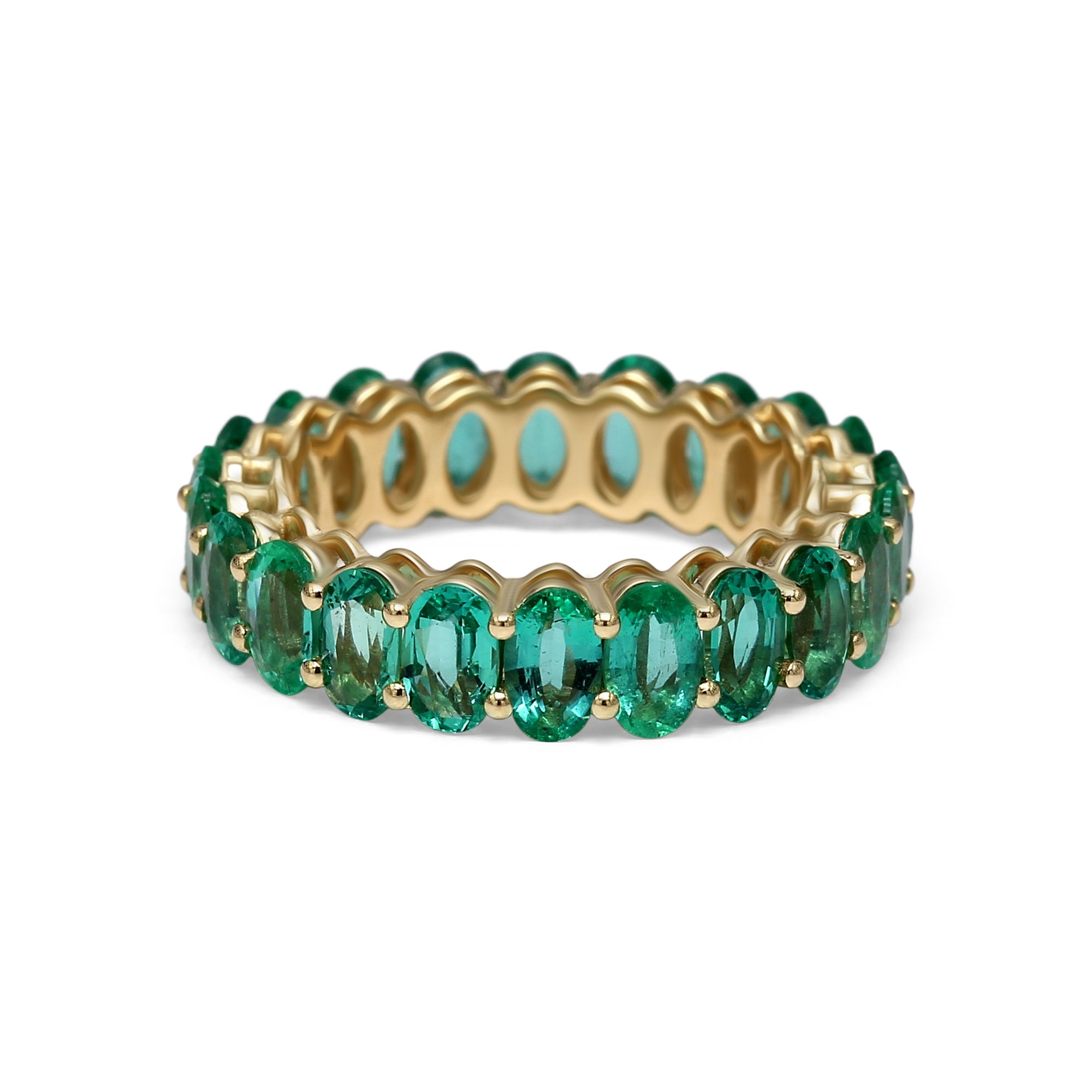 Oval-Cut Emerald Eternity Ring - 4.65ct TW