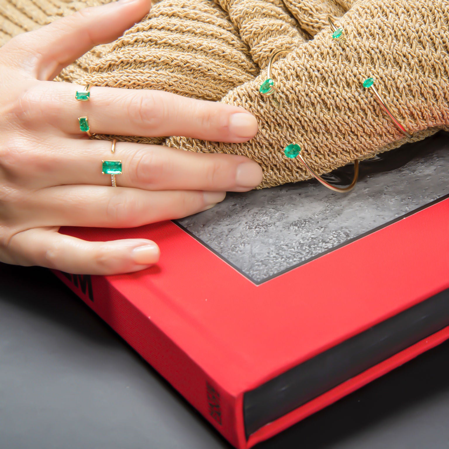 Emerald Open Shank Ring - Eshli Fine Jewelry