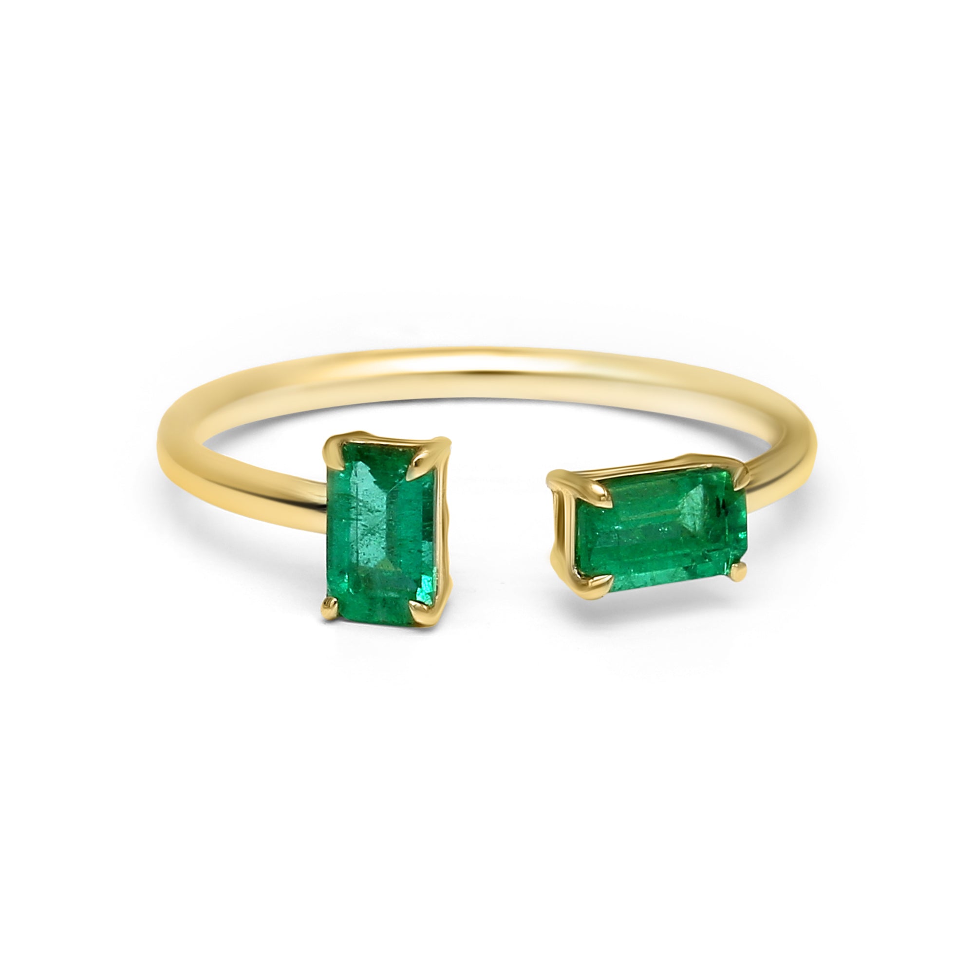 Emerald Open Shank Ring - 0.60ct TW