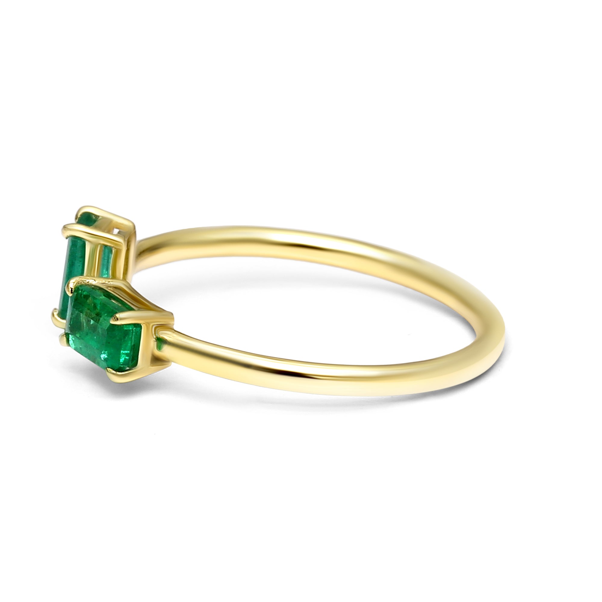 Emerald Open Shank Ring - 0.60ct TW