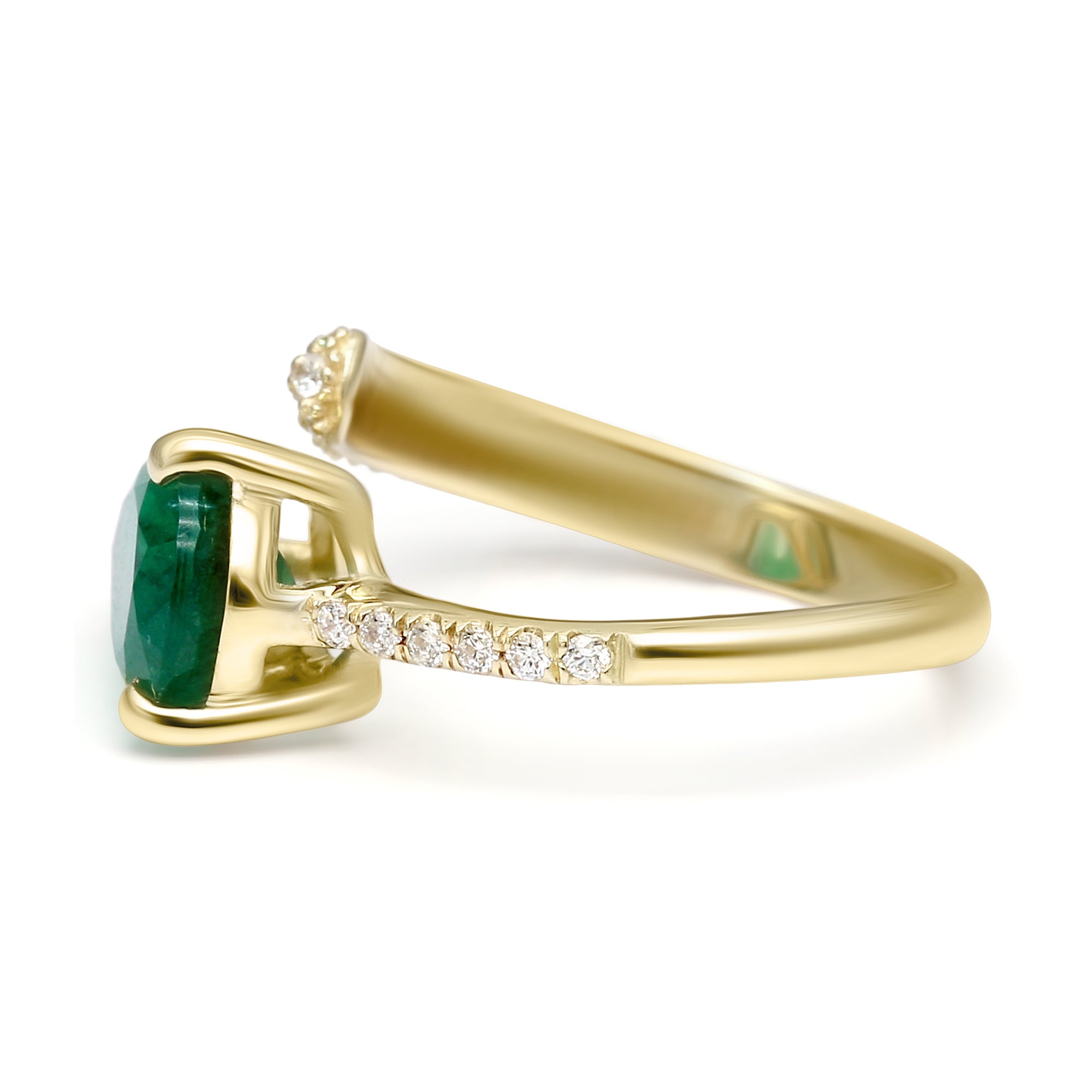 Emerald Pear Shape Open Shank Ring 