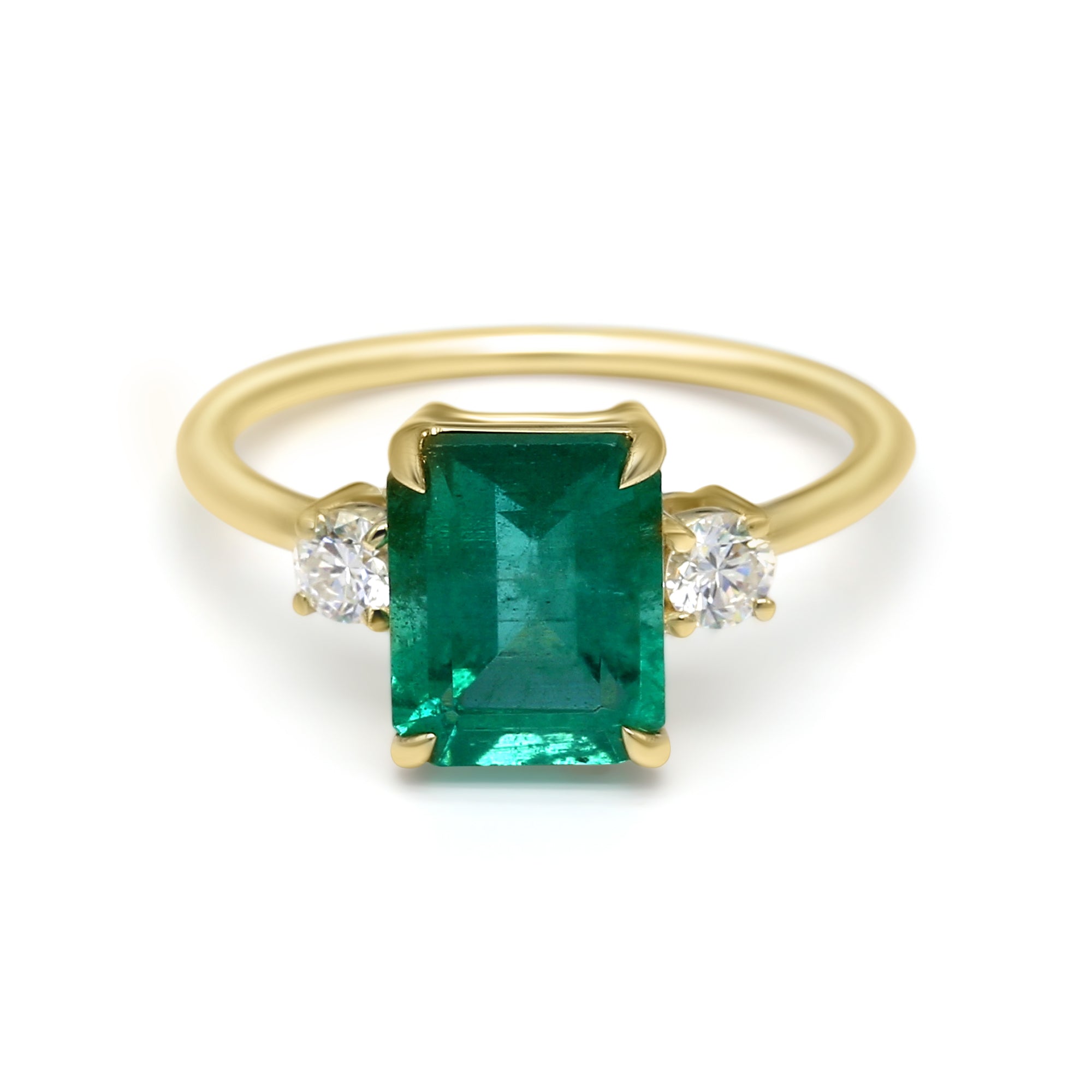Emerald with Side Stone Ring - 2.67ct TW