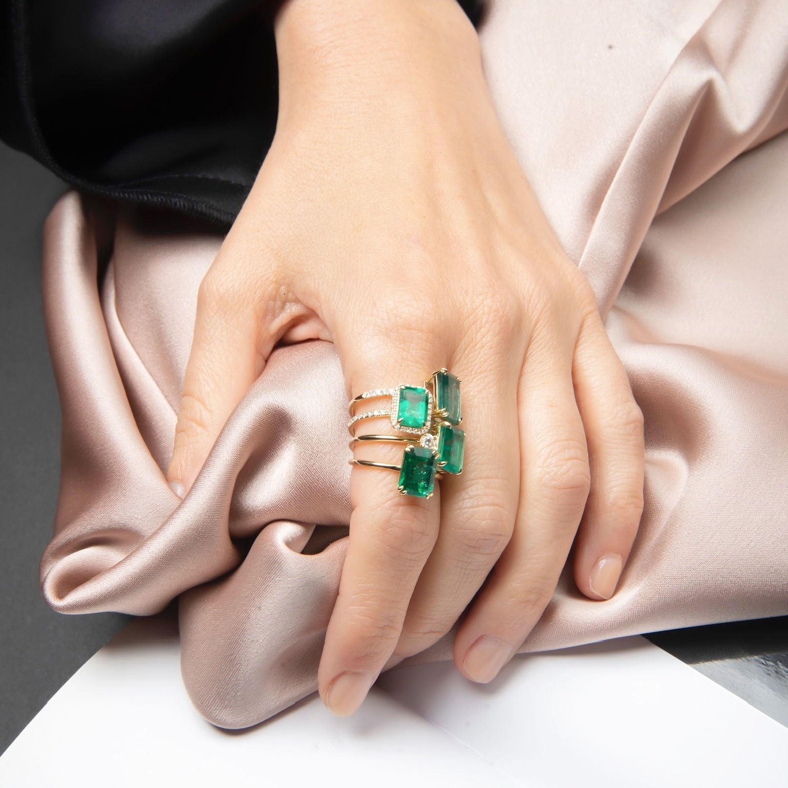 Emerald with Side Stone Ring - 2.67ct TW