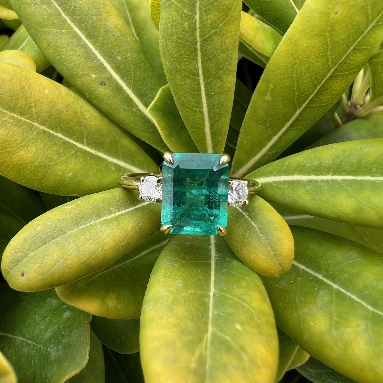 Emerald with Side Stone Ring - 2.67ct TW