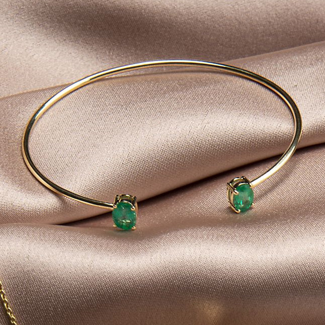 Bangle Bracelet with Emeralds - 1.60ct TW