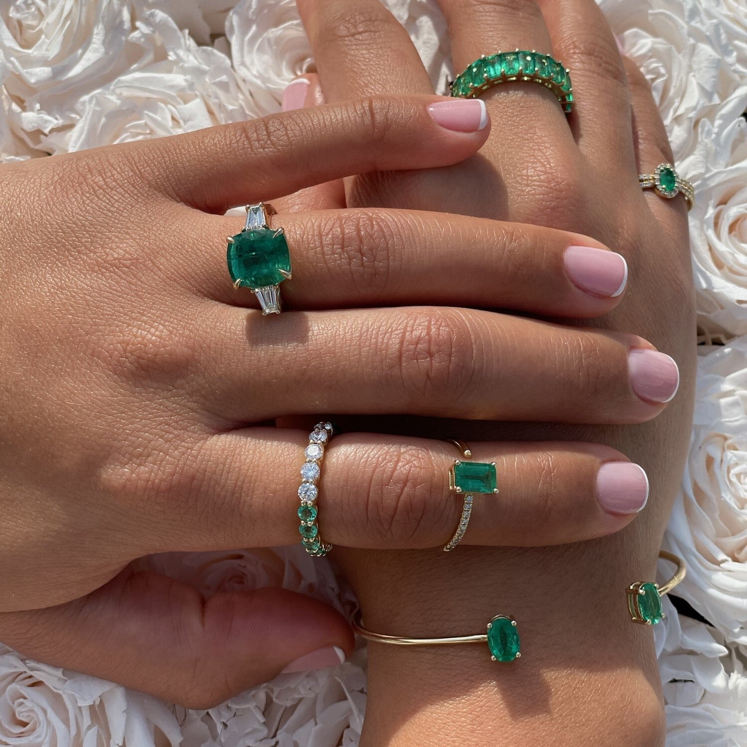 Bangle Bracelet with Emeralds - 1.60ct TW