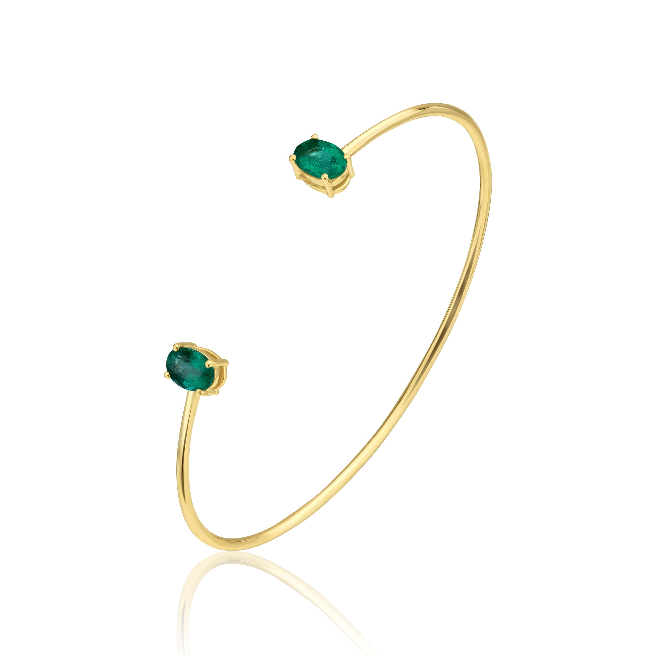 Bangle Bracelet with Emeralds - 1.60ct TW