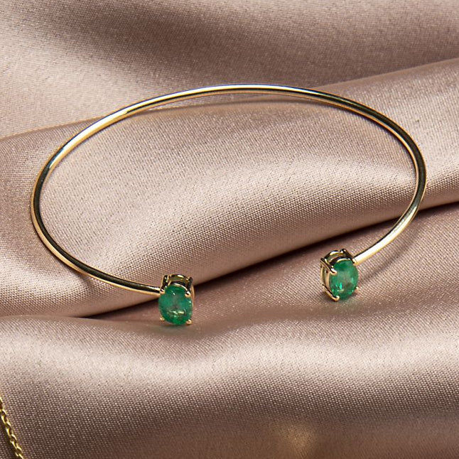 Emerald Bangle - Eshli Fine Jewelry