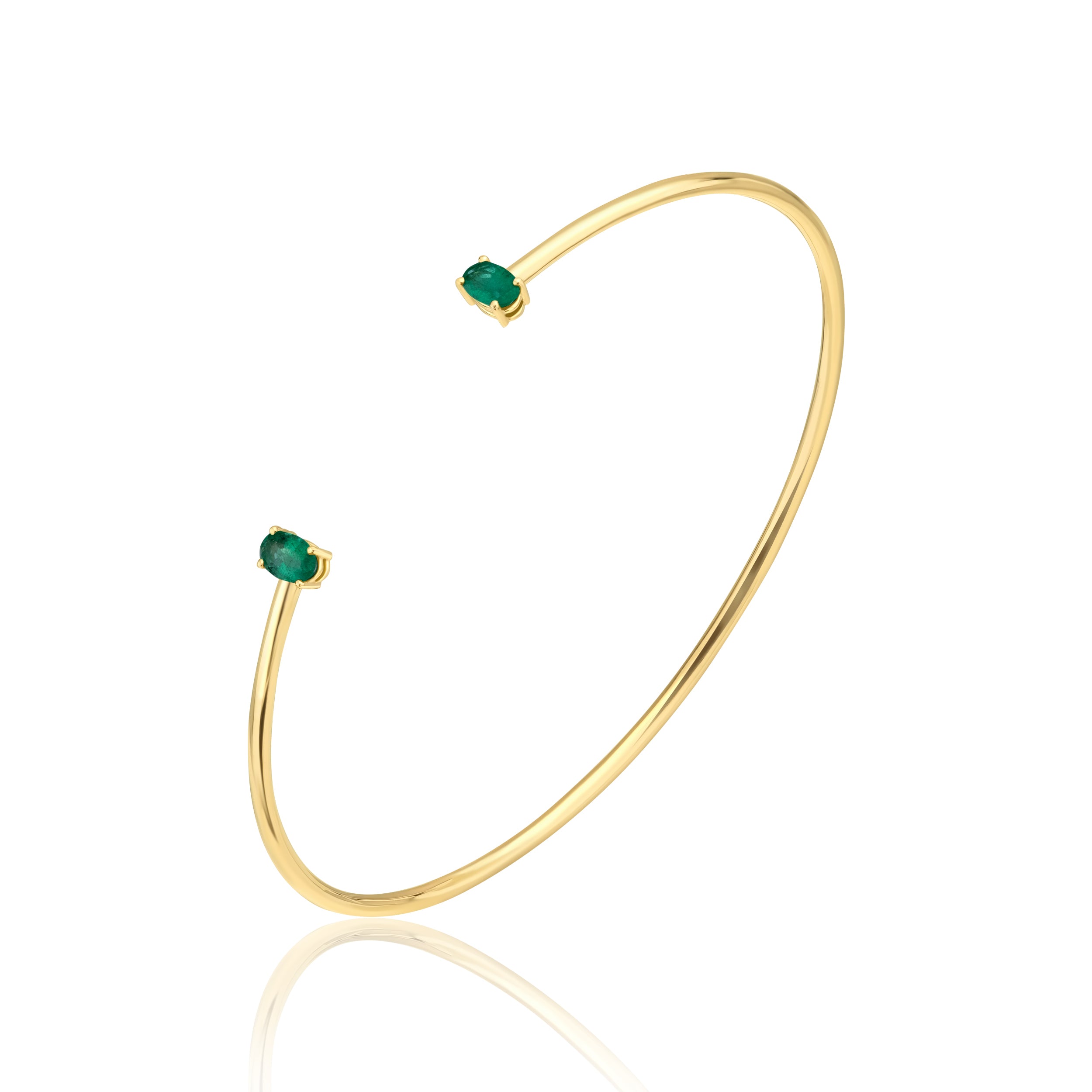 Bangle Bracelet with Emeralds - 0.43ct TW