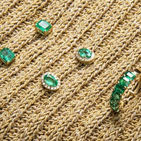 Emerald Halo Stud Earrings - 0.98ct TW