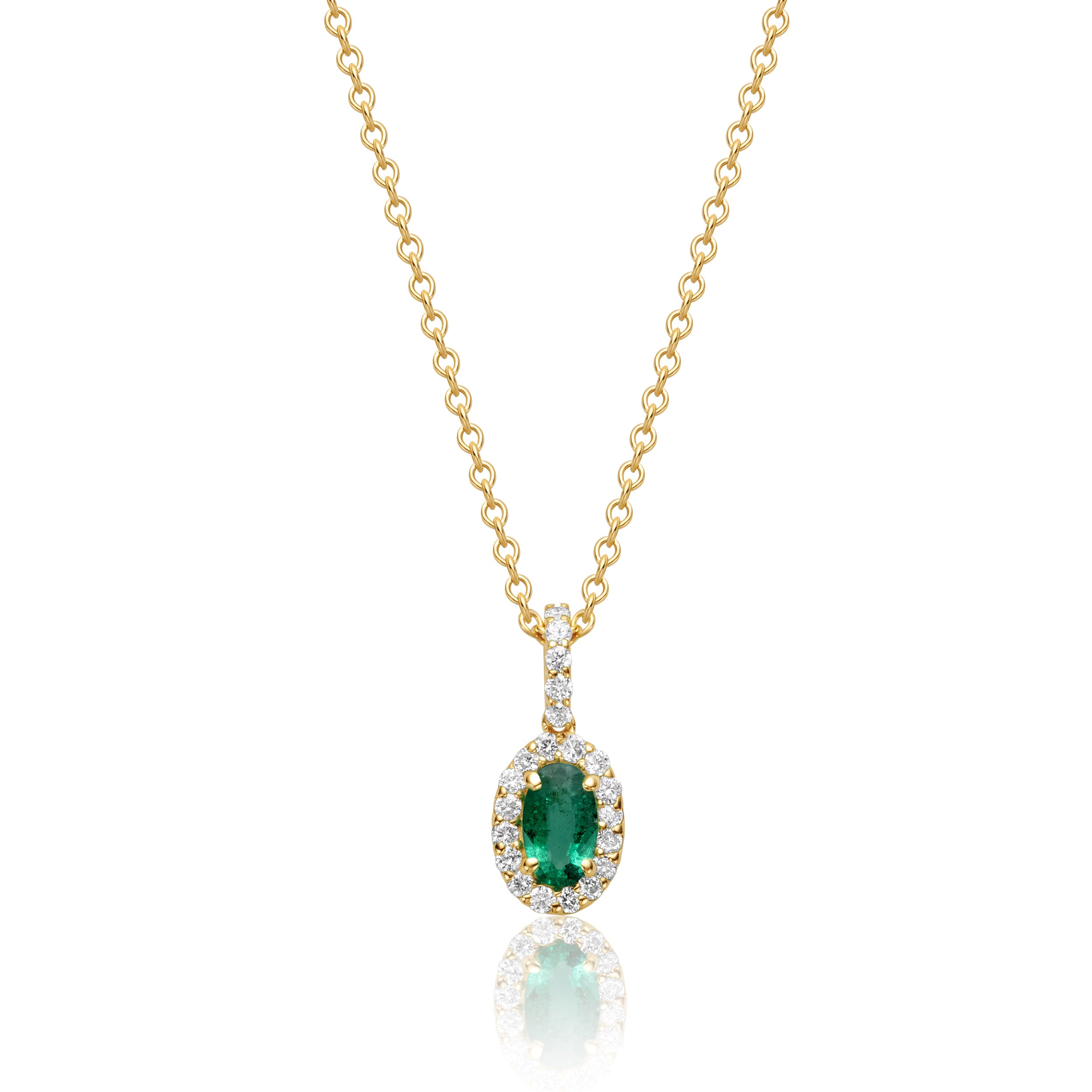 Emerald Halo Pendant - 0.34ct TW