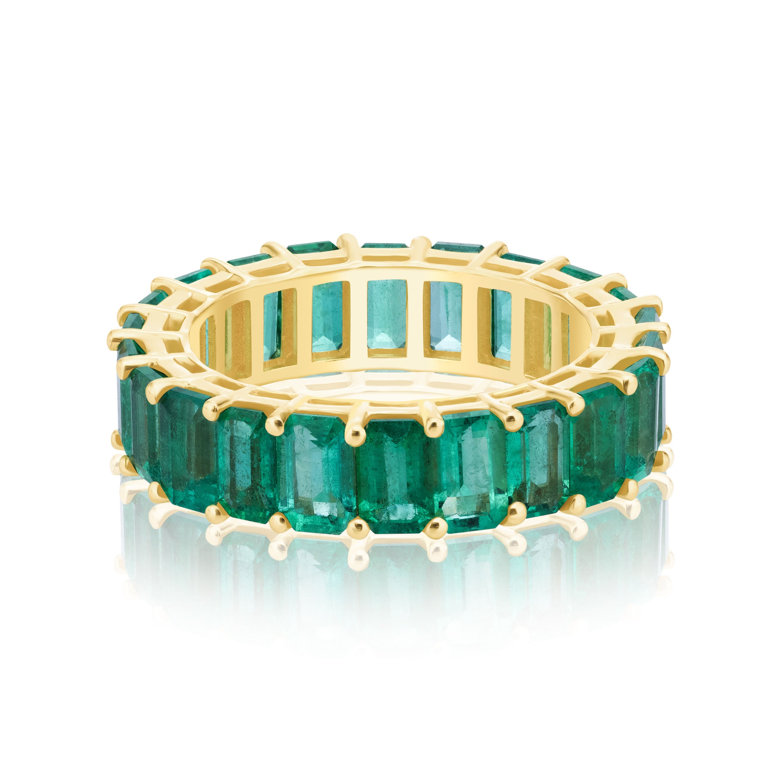 Emerald Eternity Ring - Yellow Gold