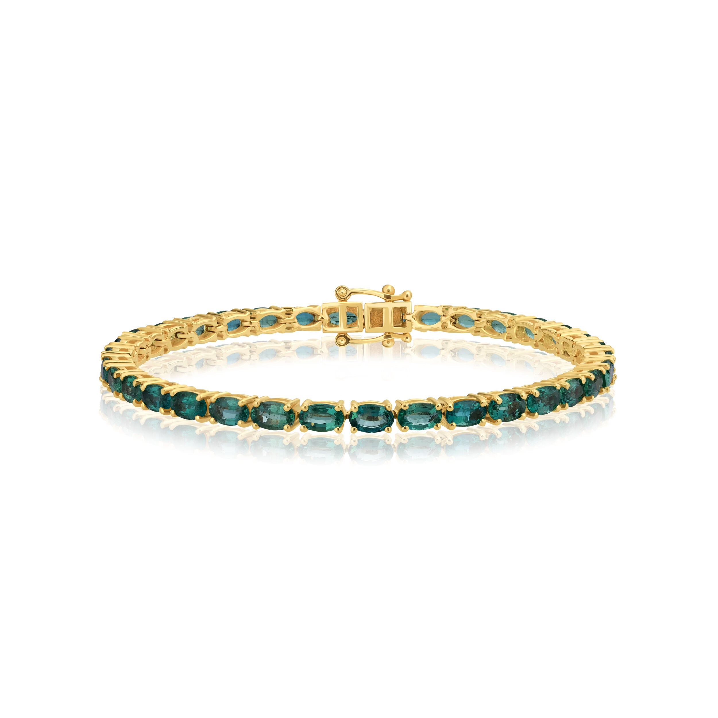 Oval-Cut Emerald Tennis Bracelet - 7.70ct TW