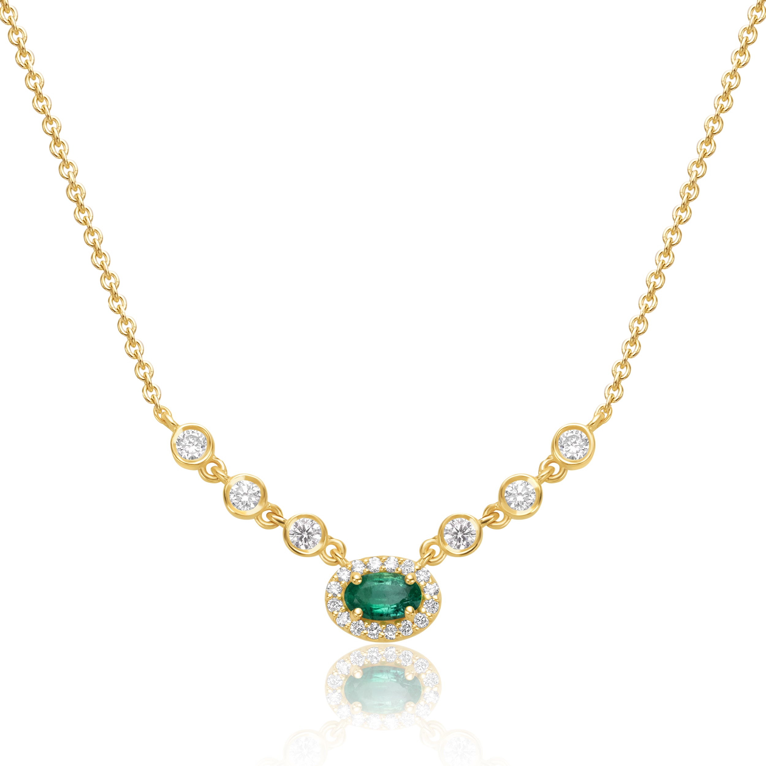 Emerald Pendant with Diamonds - 0.46ct TW