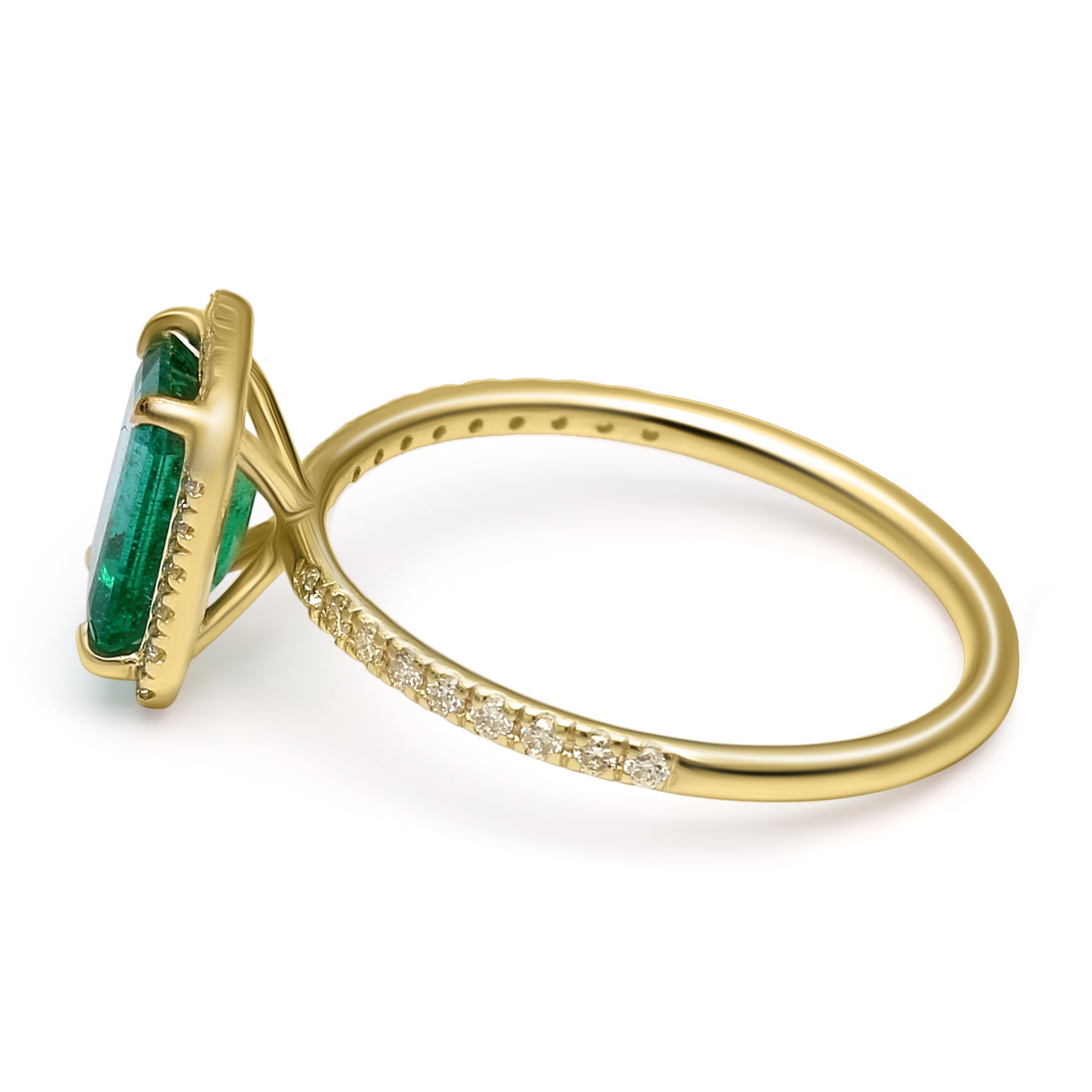 Emerald Halo Ring - 1.51ct TW