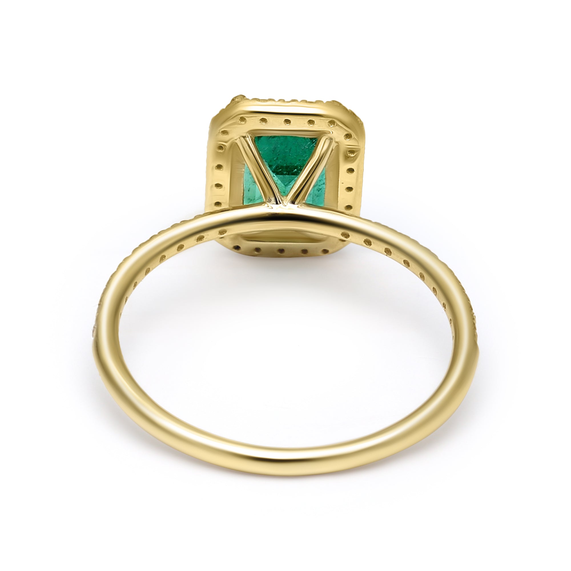 Emerald Halo Ring - 1.51ct TW