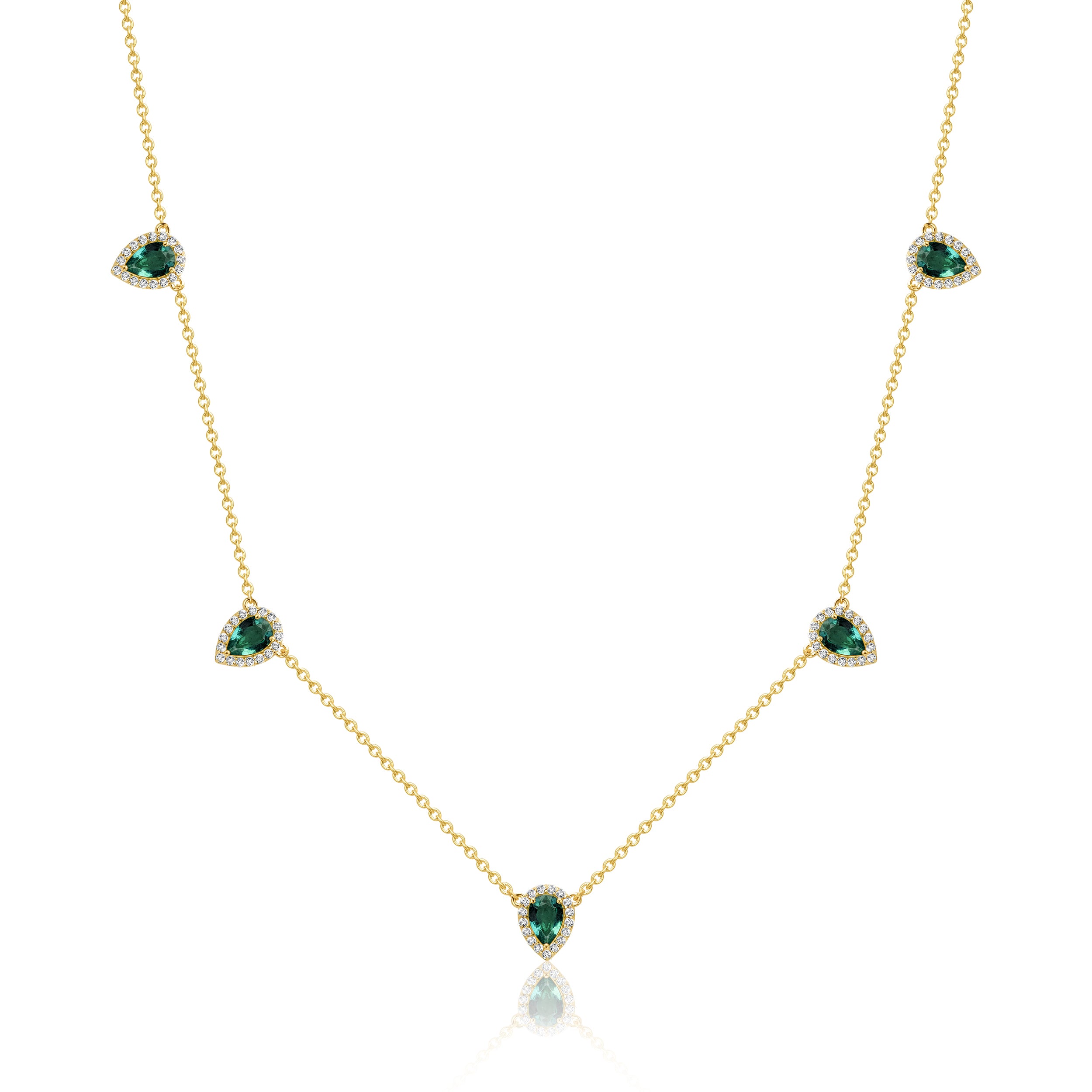 Emerald Pear Shape Necklace - 2.12ct TW