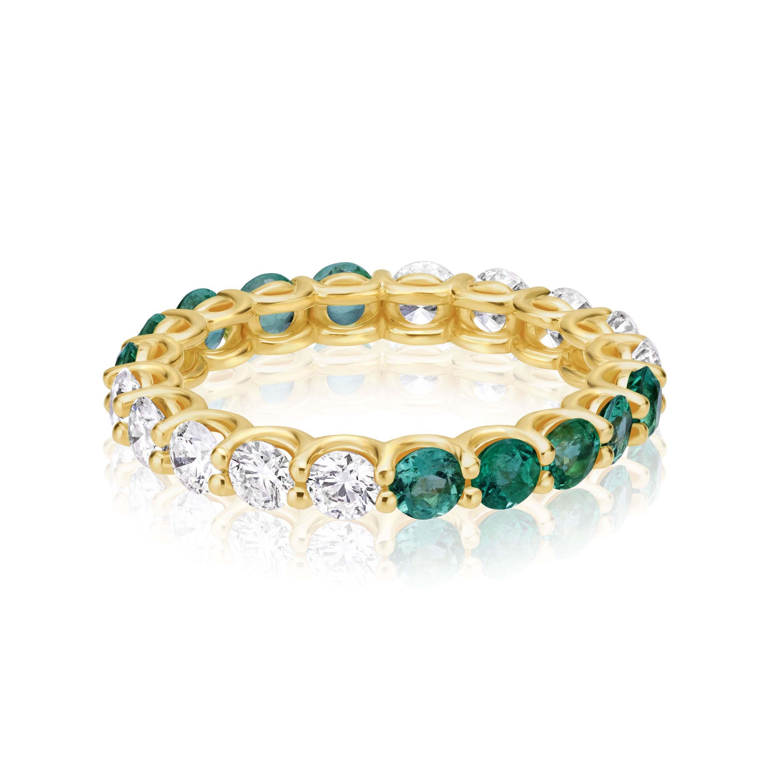 Diamond & Emerald Eternity Ring - 1.98ct TW