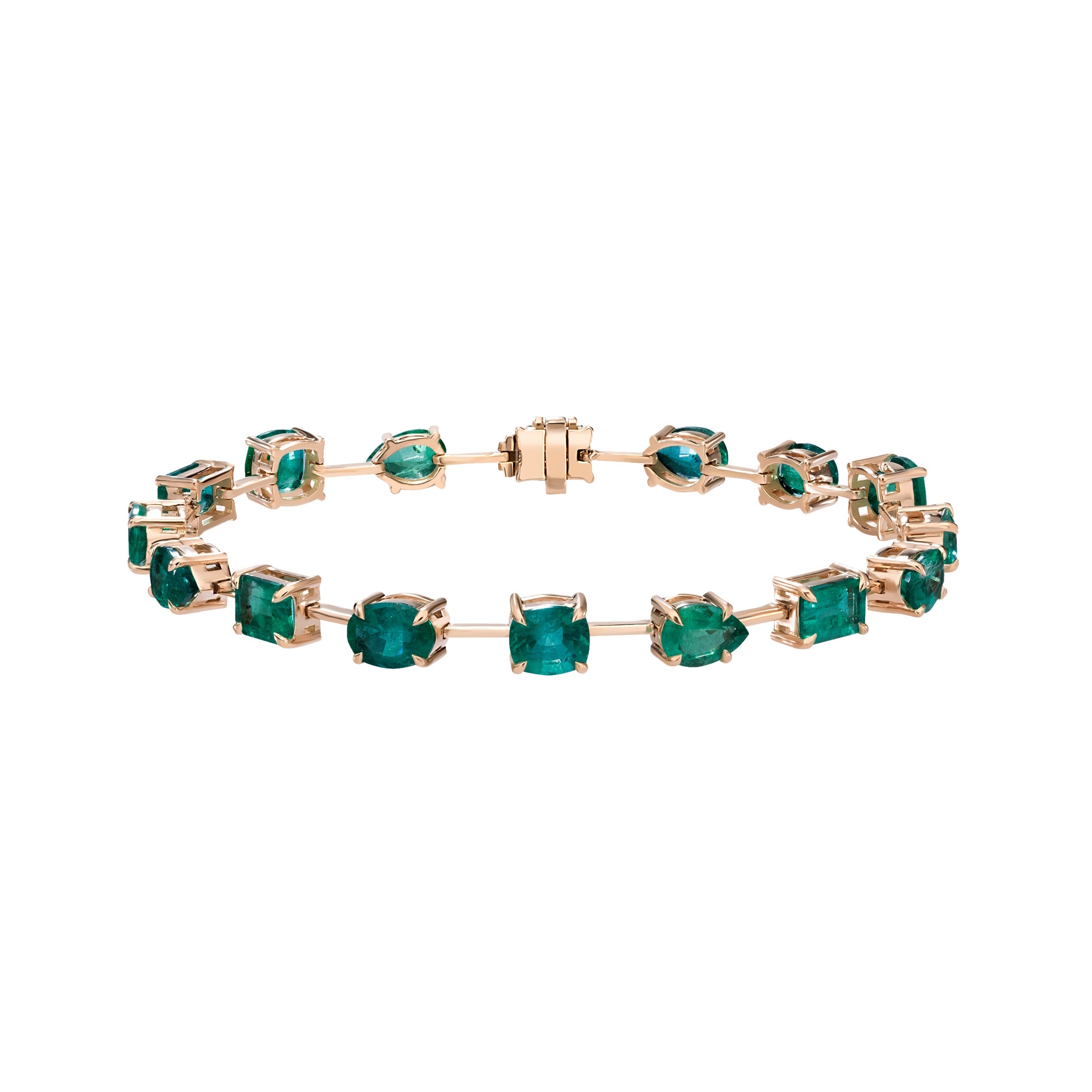 Emerald Mix Shape Bracelet - 11.57ct TW