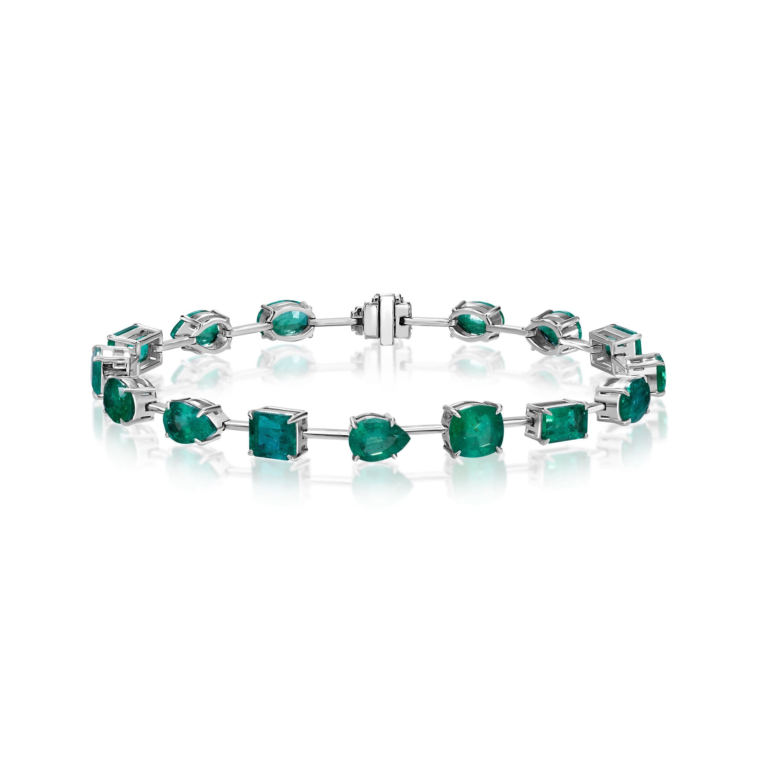 Mix Shape Emerald Bracelet - 11.75ct TW