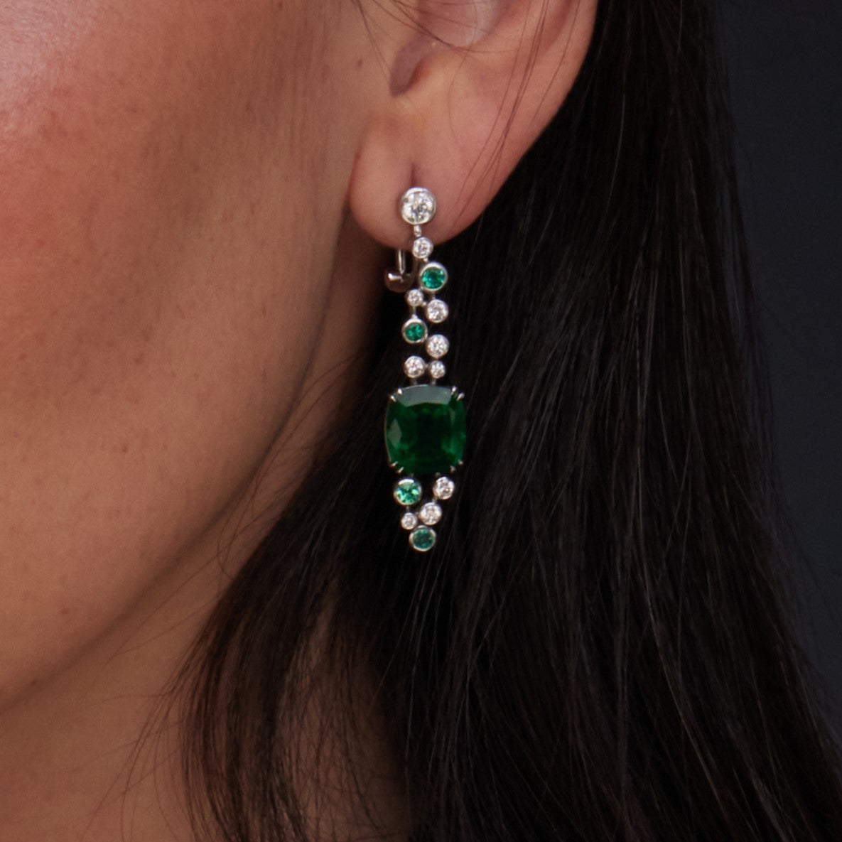 Cushion Emerald Drop Earrings - 9.97ct TW