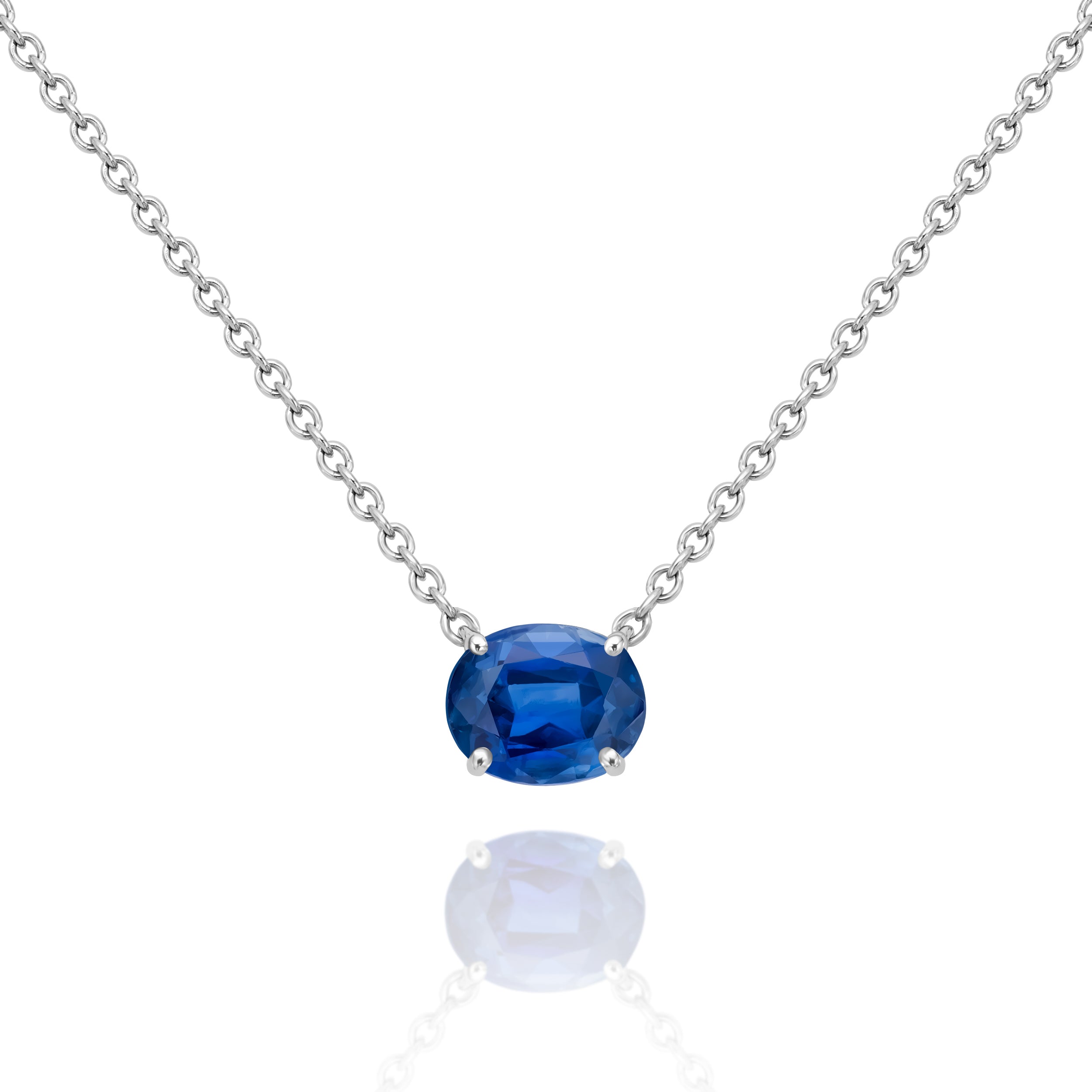 Sapphire Oval East-West Pendant - 1.82ct TW