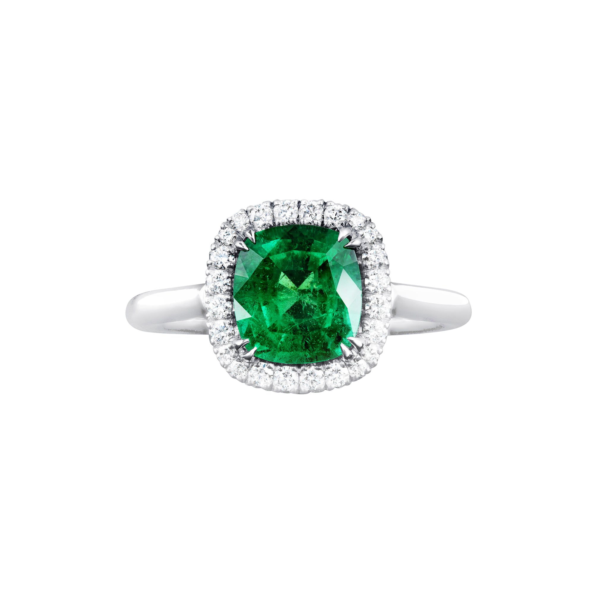 Emerald Halo Ring - 1.92ct TW