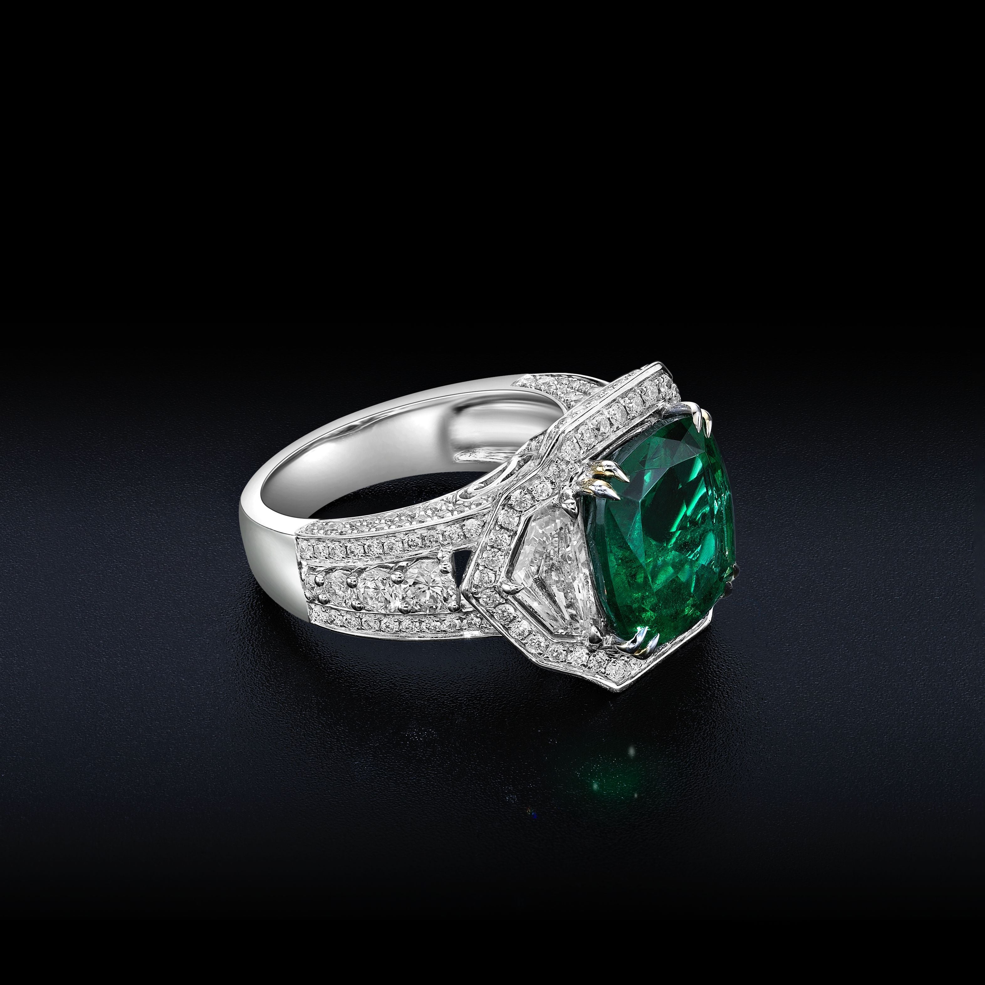 Art Deco Style Emerald Ring - 8.67ct TW