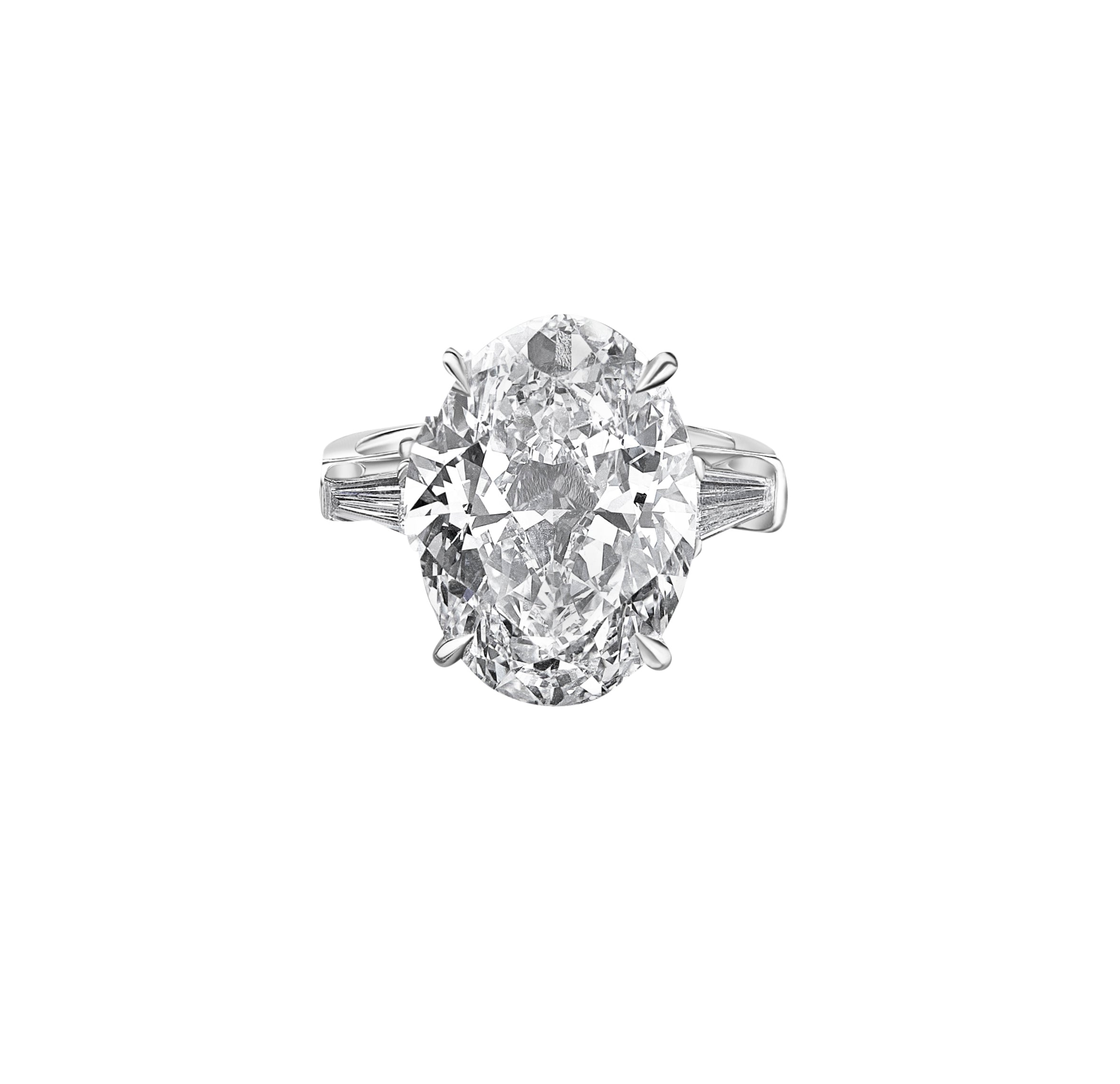 10.66ct Oval Diamond with Tapers  - 11.20ct TW