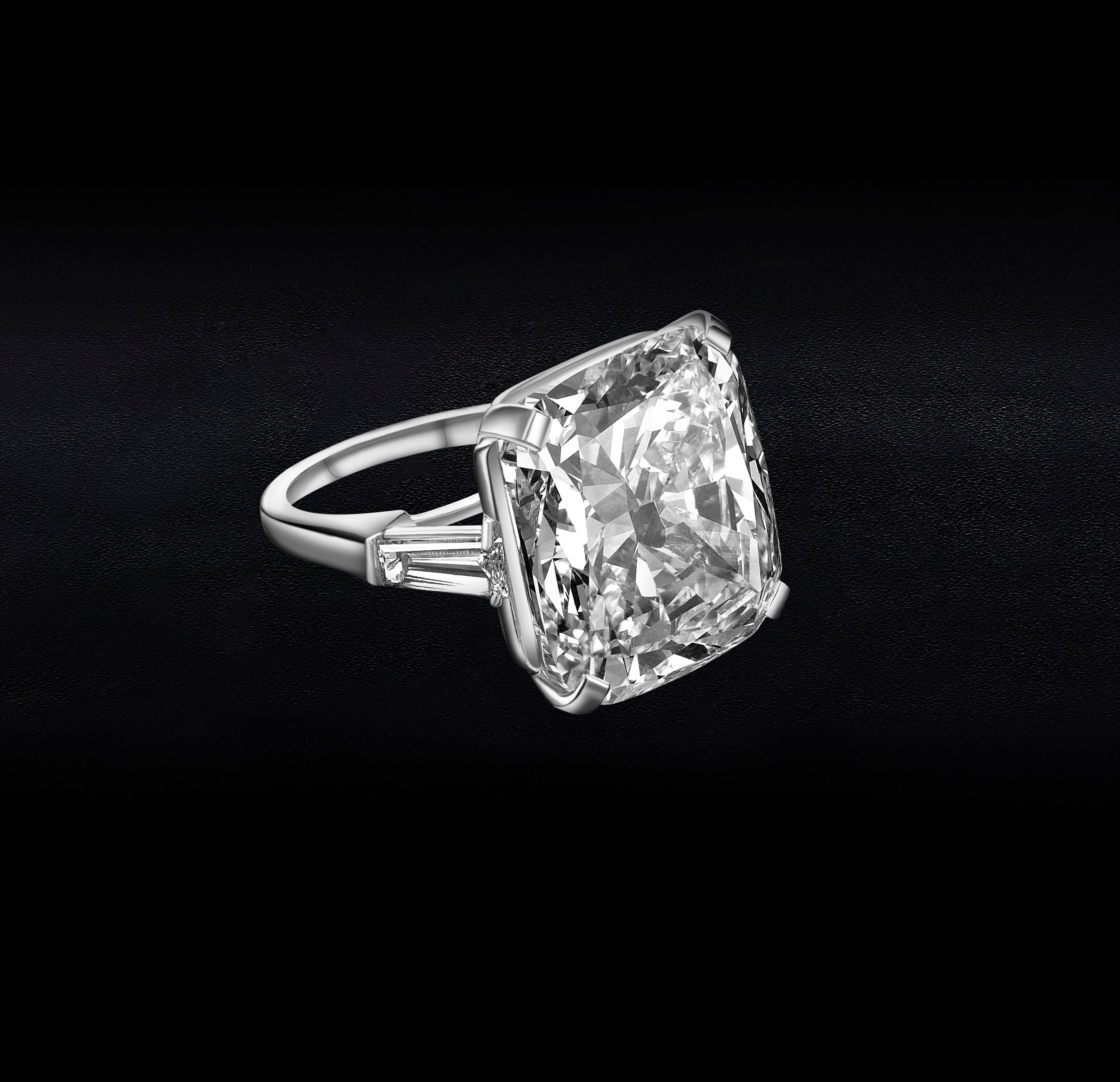 26.24ct Cushion Diamond with Side Stones - 27.25ct